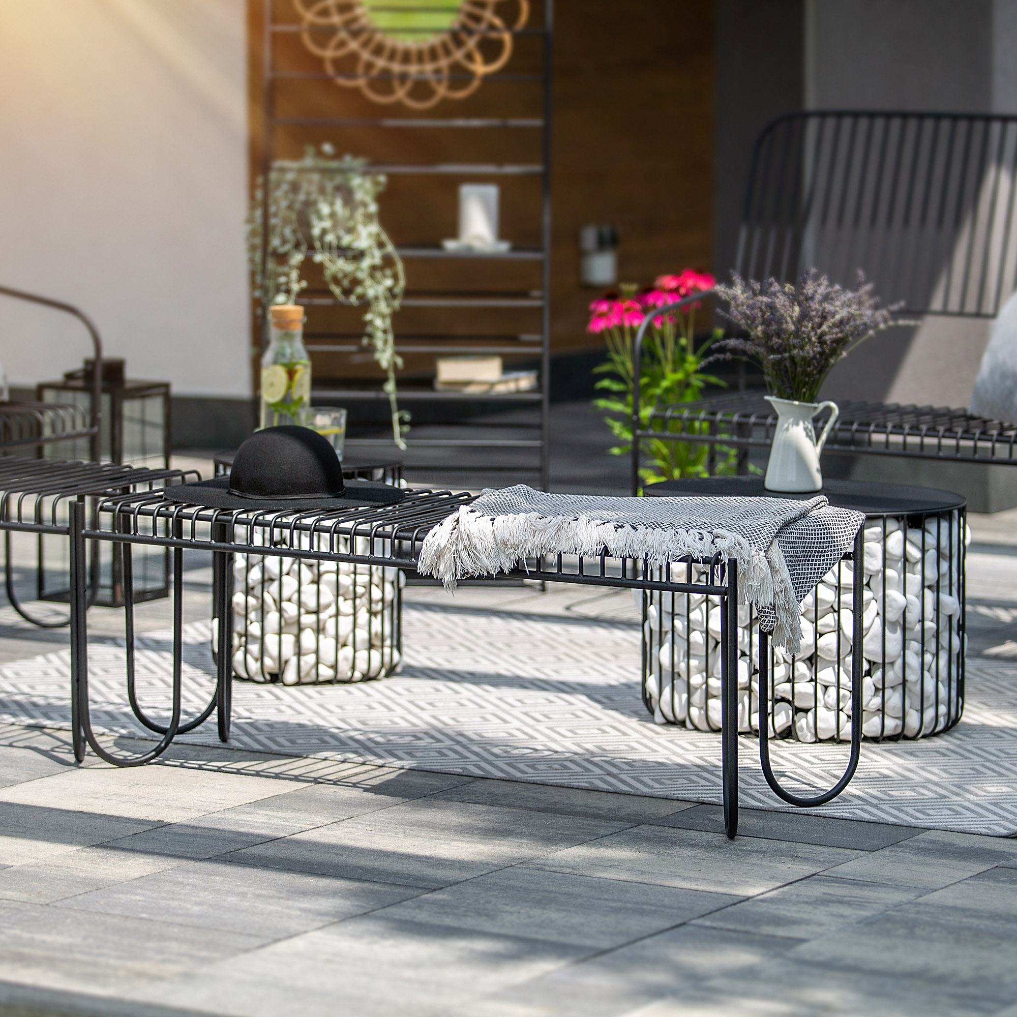 Ławka do ogrodu Ruste 120 x 45 cm, czarna