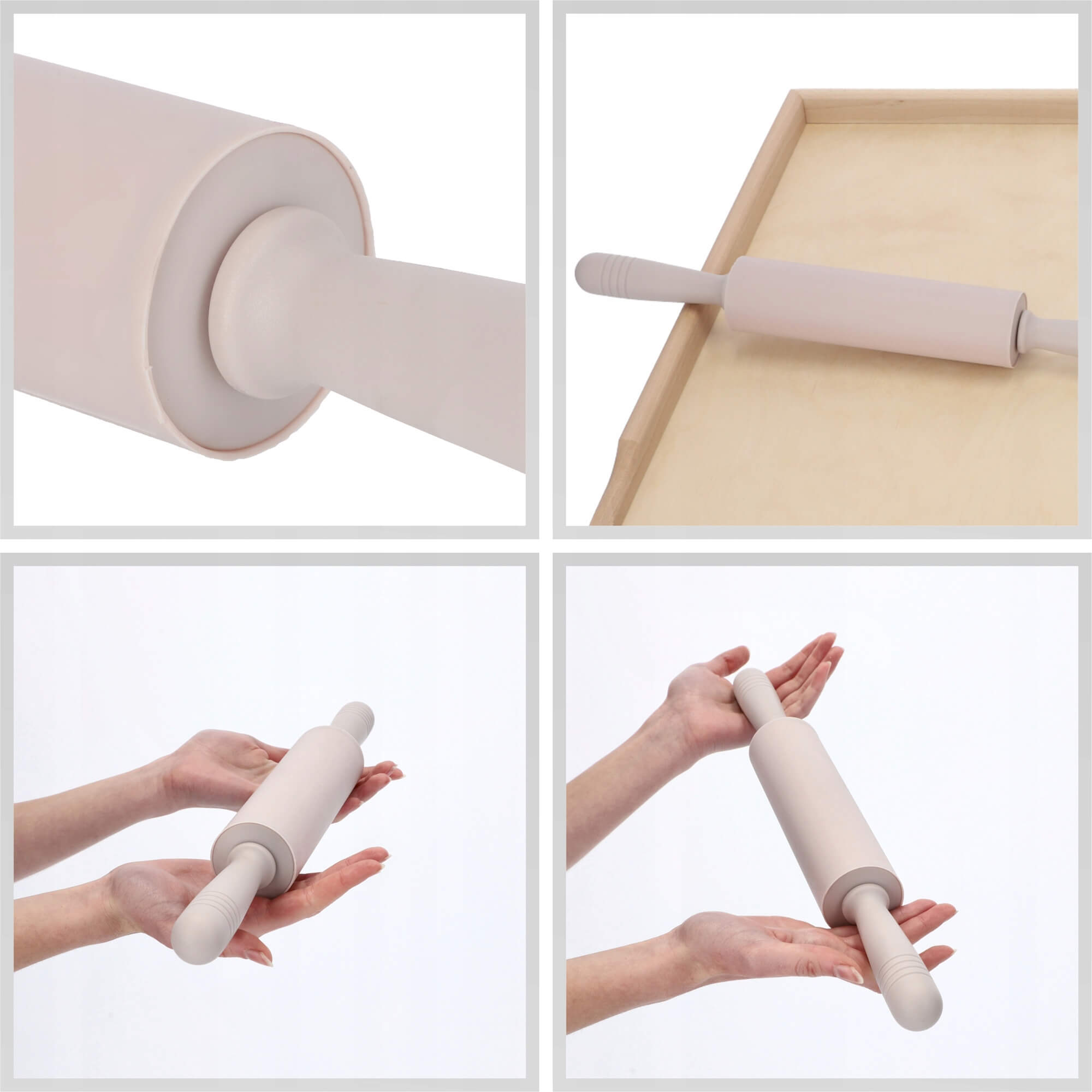 Stolnica silikonowa 60 x 40 cm + wałek do ciasta 44 x 5 cm, różowy