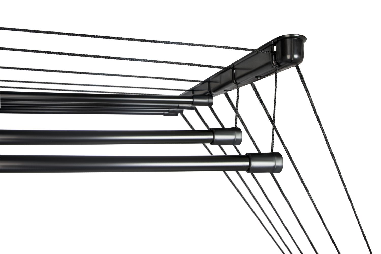 Suszarka sufitowa na pranie Melun 160 cm 6 prętów czarna