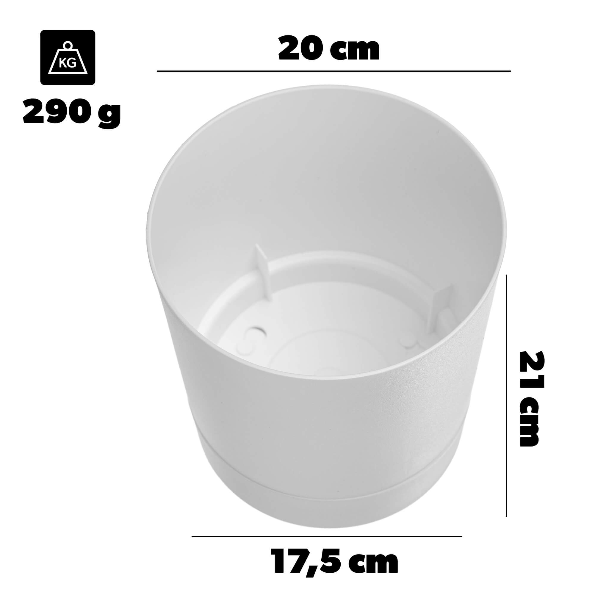 Donica z podstawką Verri 20 cm biała