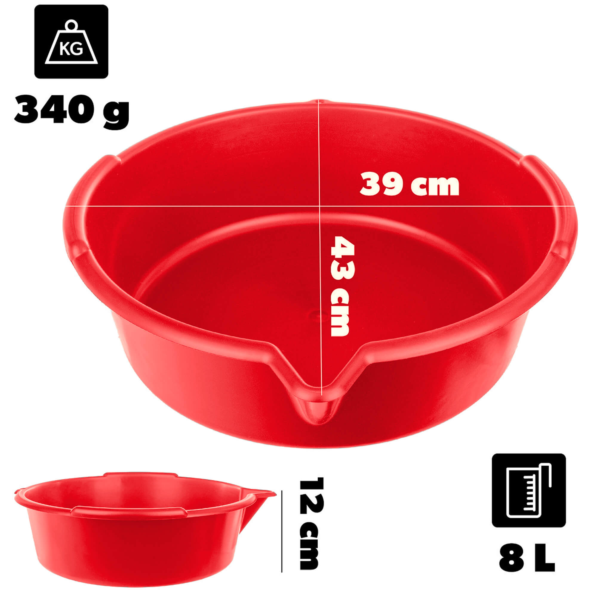 Miska warsztatowa Cutura 8L czerwona