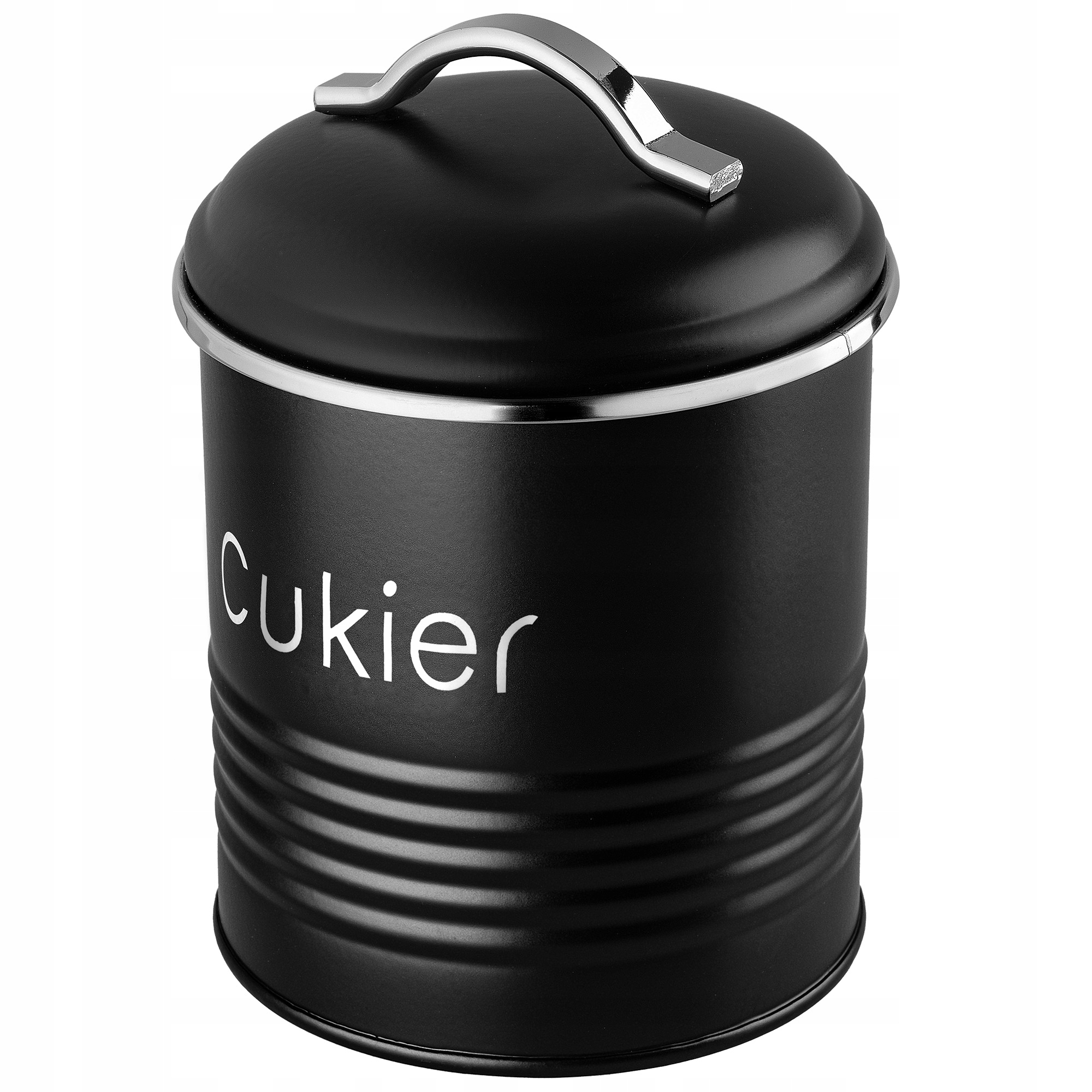 Zestaw pojemników Tufo na chleb, kawę, herbatę i cukier, czarny