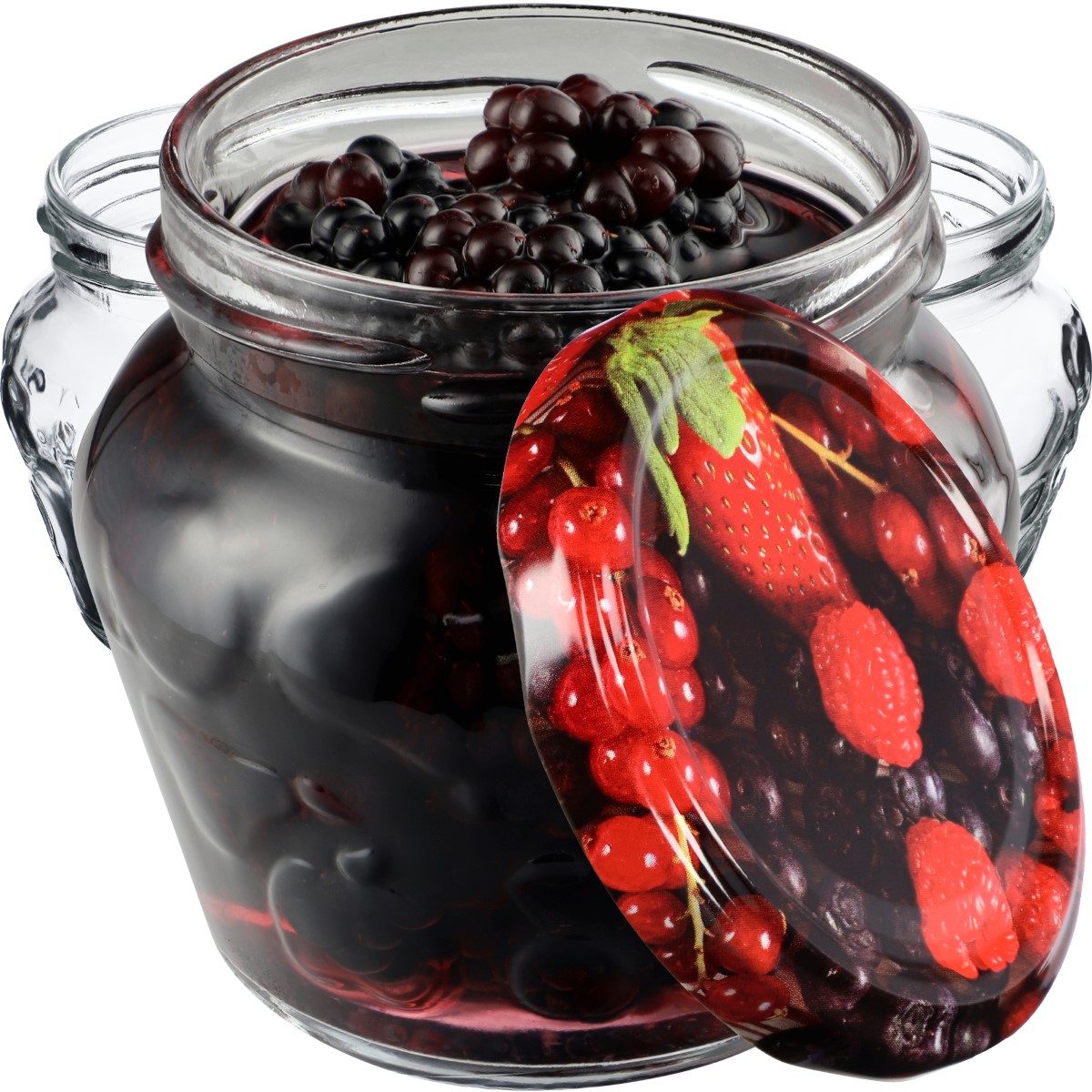 Słoiki Kemi 200ml 20szt 66mm + wieczka "Jagody"