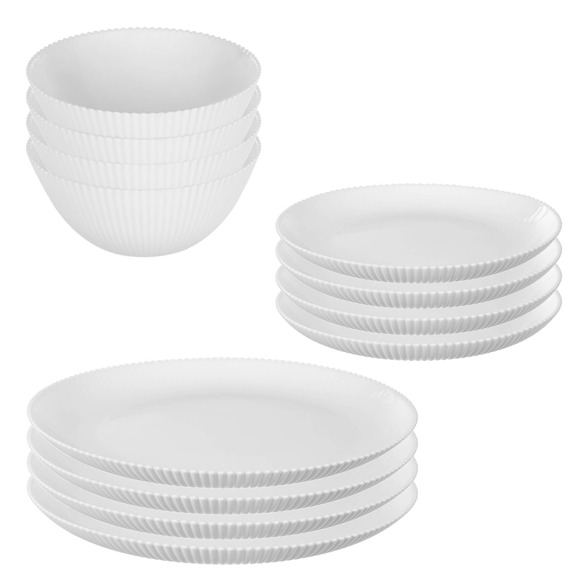 Zestaw obiadowy Regno biały 4 komplety