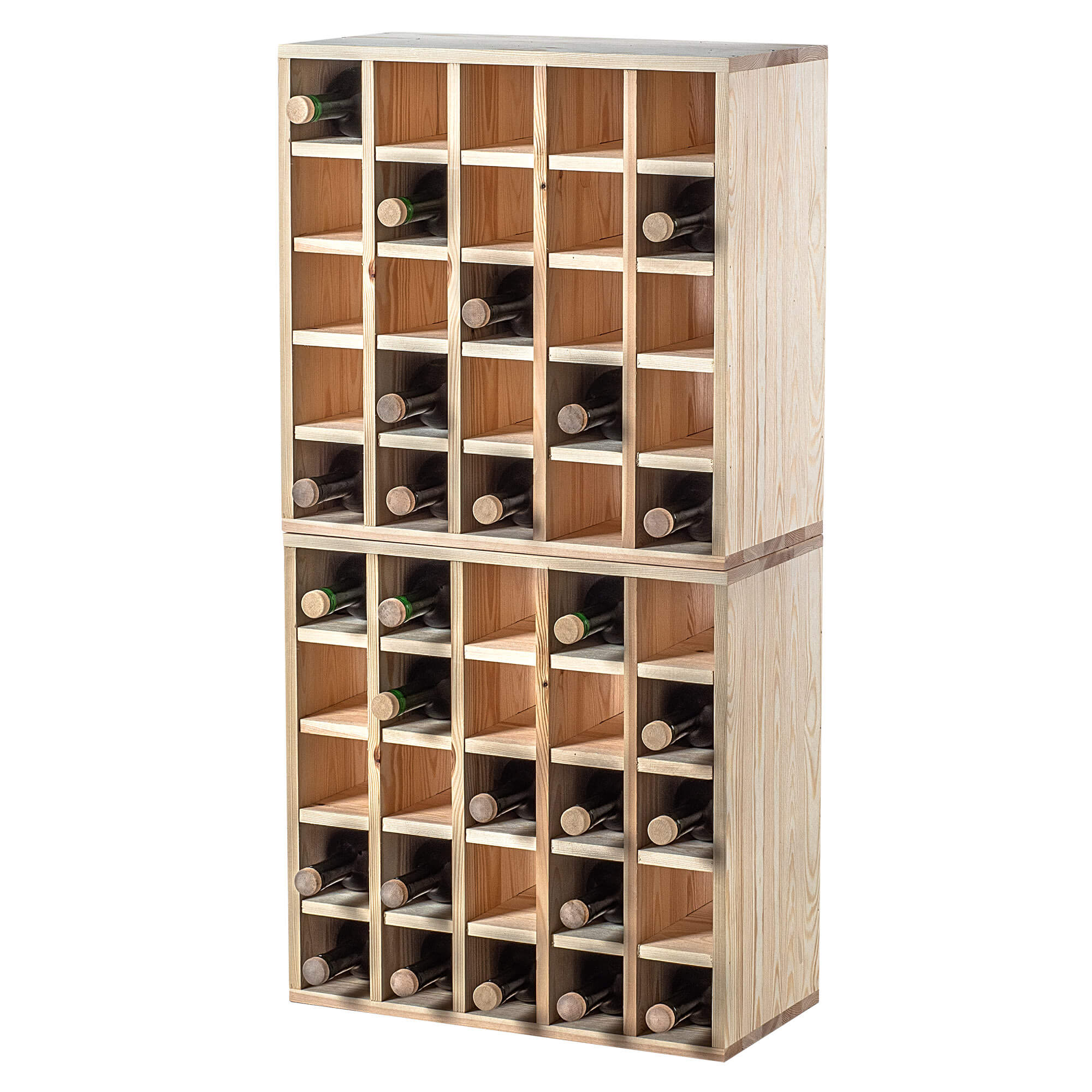 Regał na wino Loreo szachownica drewniany jasny brąz 2szt