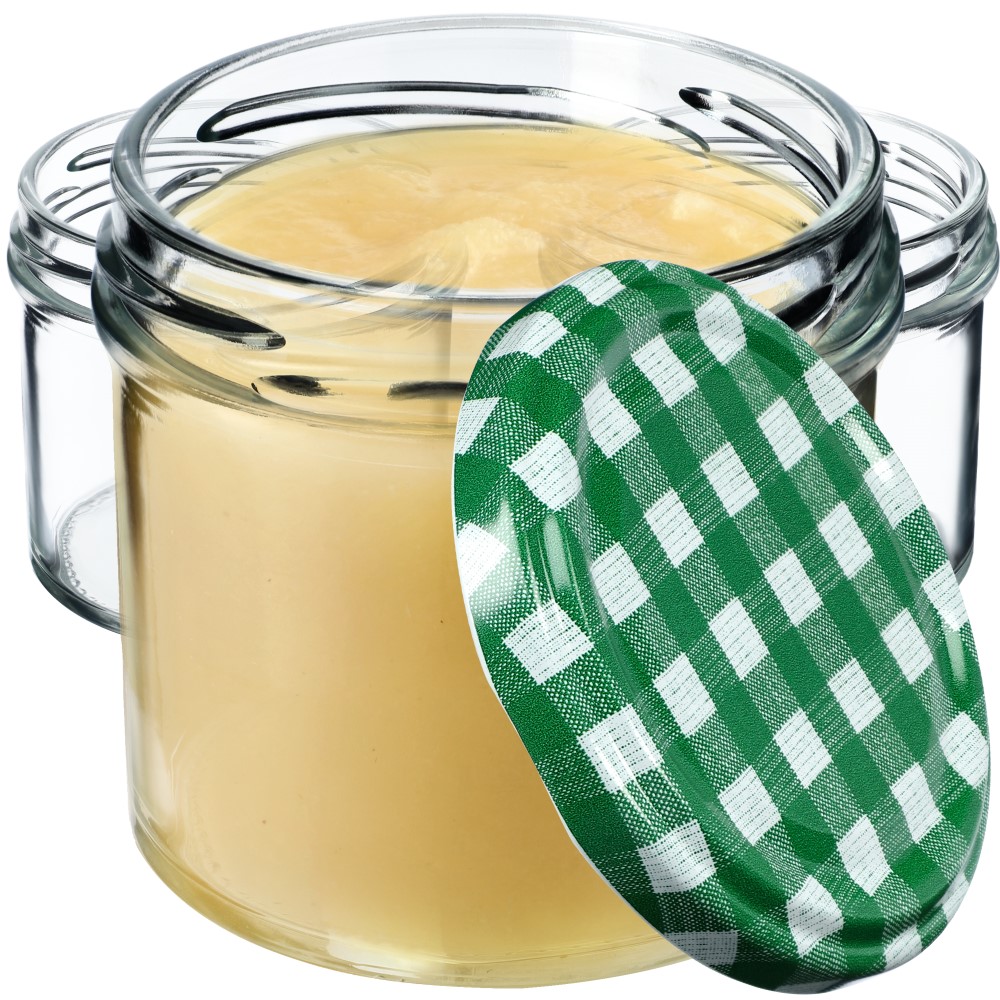 Słoiki Vigo 140ml 100szt 66mm + wieczko "Zielona krata"