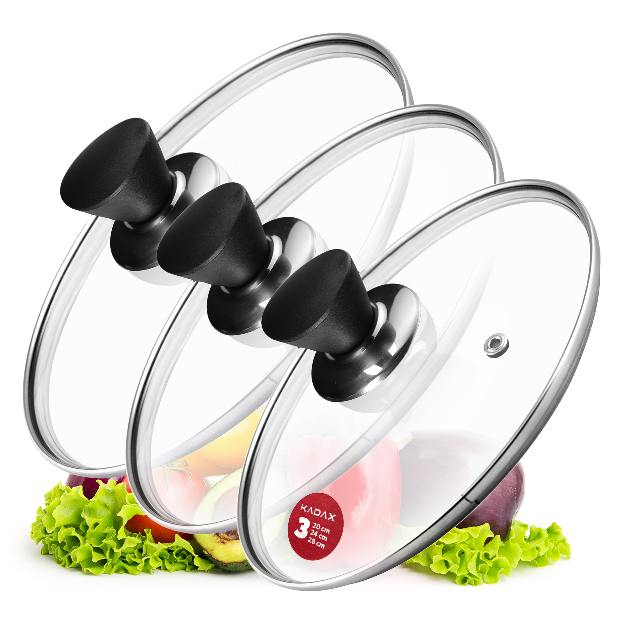 Zestaw pokryw żaroodpornych Taranto 20,24,28 cm