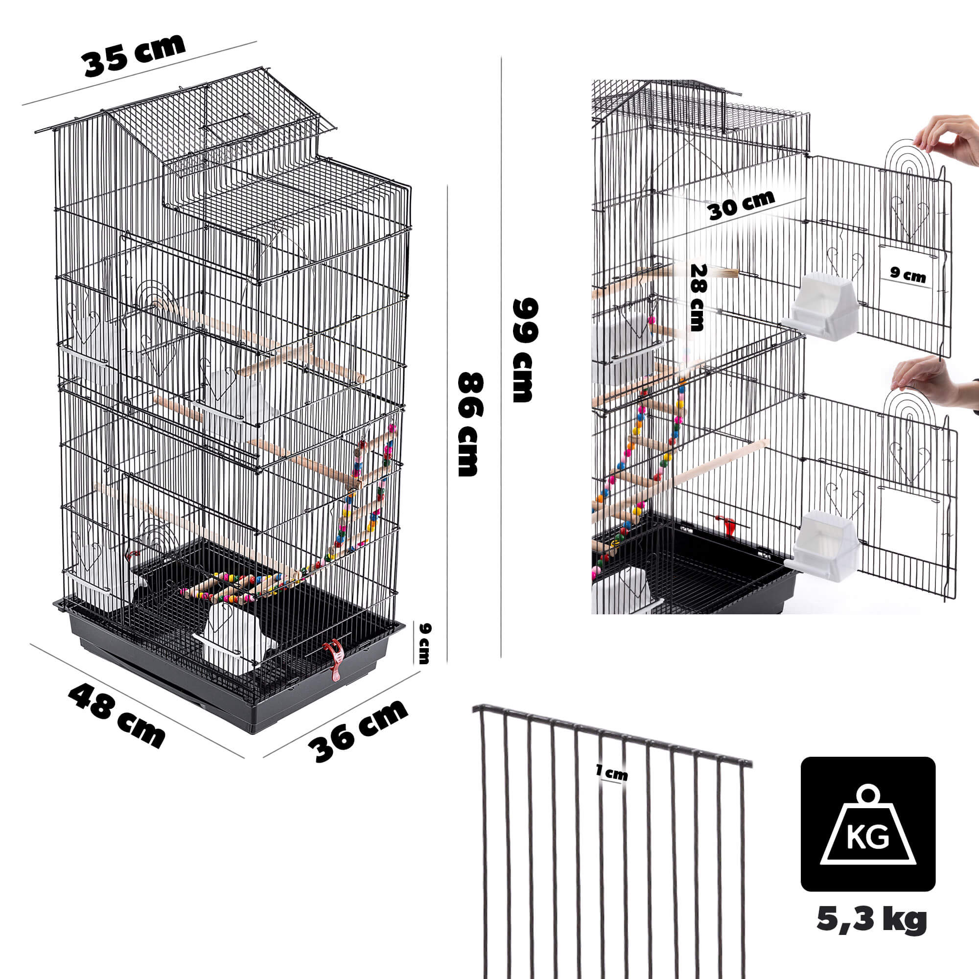 Klatka dla ptaków Vergt 99 x 48 x 36 cm