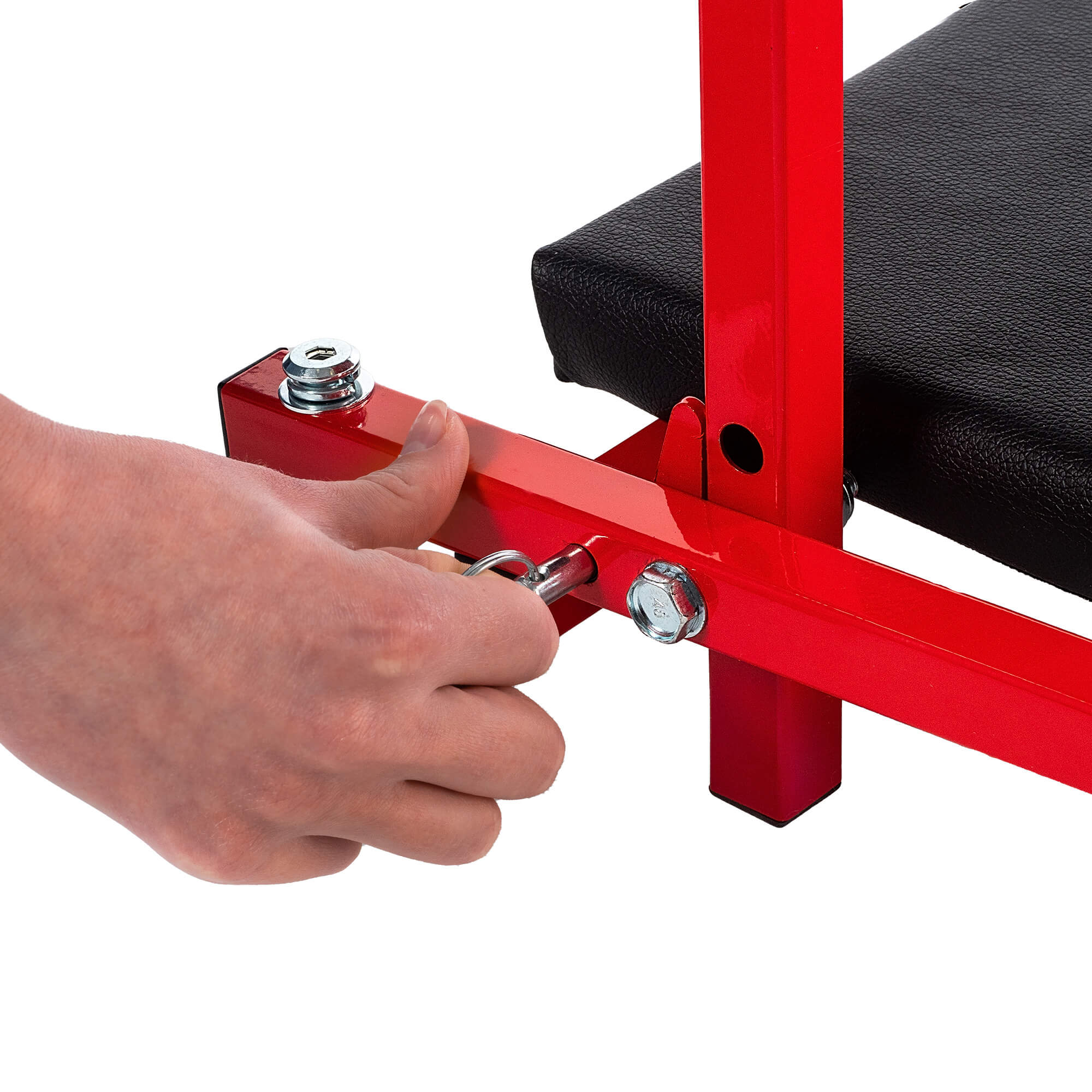 Składane siedzisko warsztatowe Auxon 91 x 42 cm czarno-czerwone