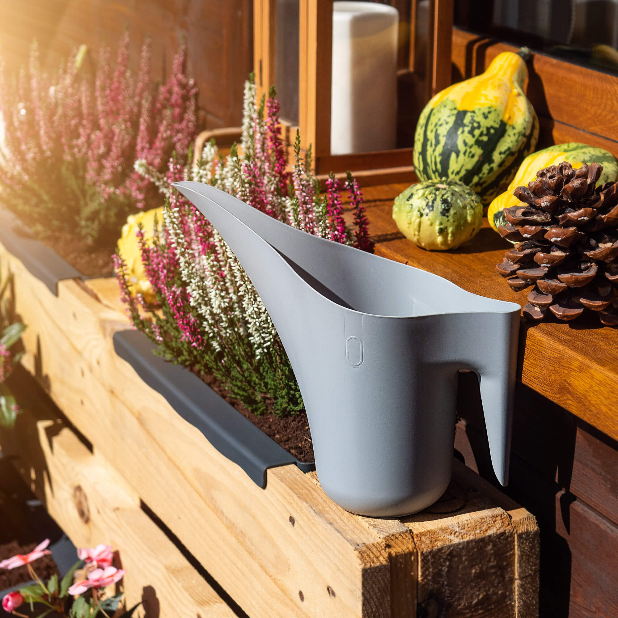 Konewka do podlewania roślin Klofta, szara 1.2L