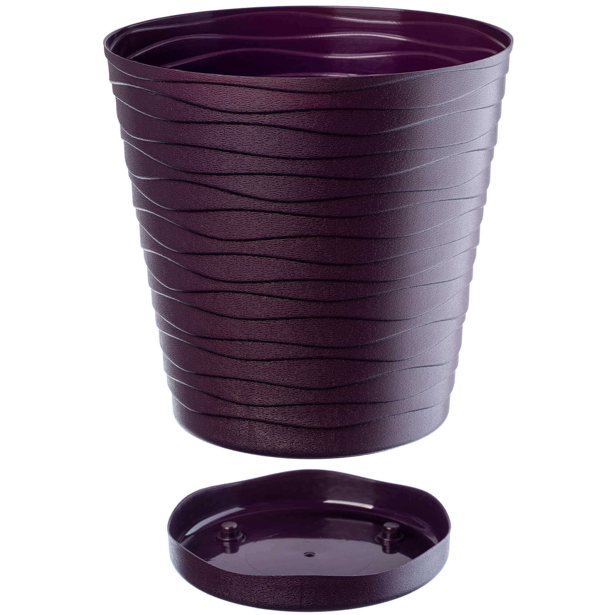 Doniczka z podstawką Greve 19 cm, śliwkowa