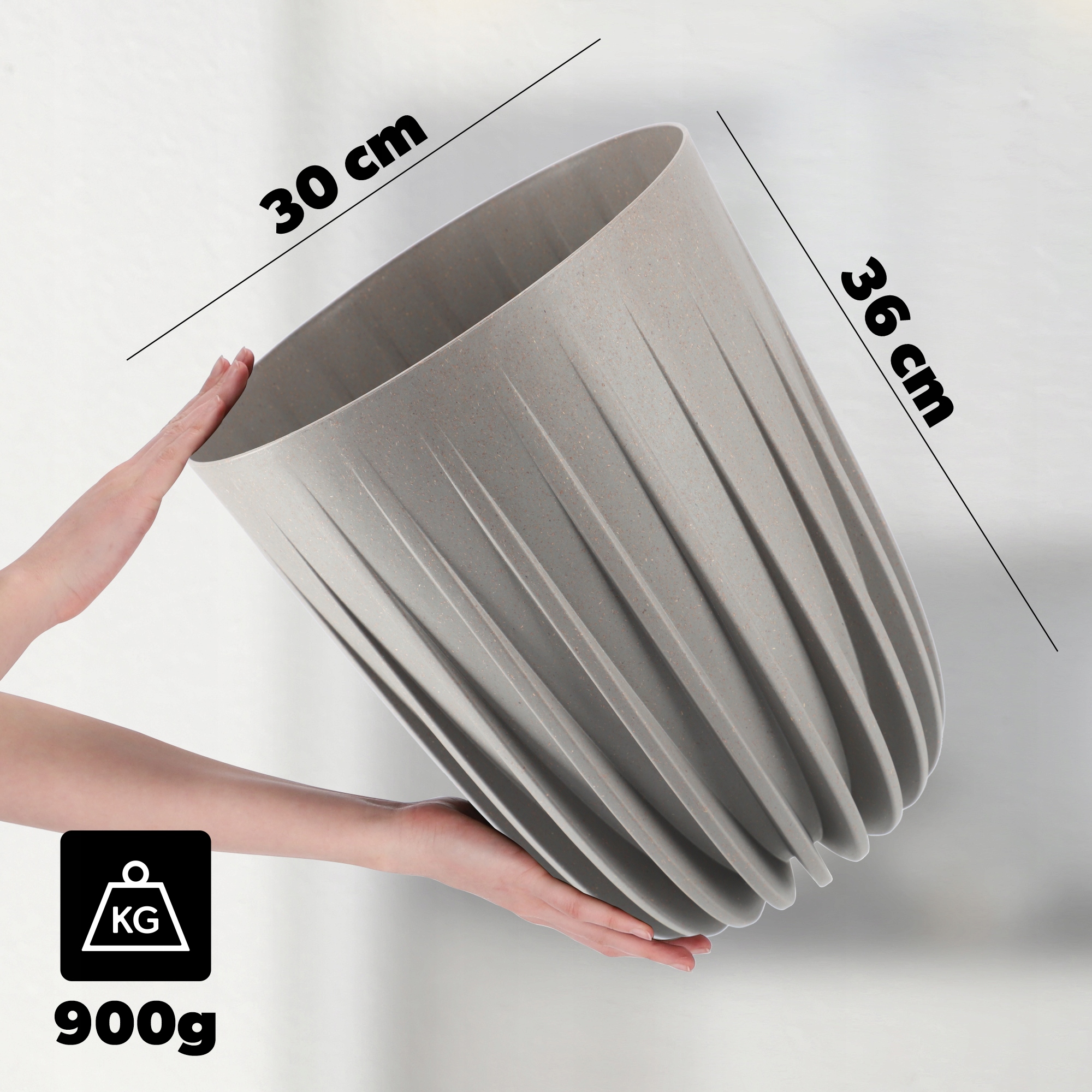 Doniczka z wkładem Costa 30 cm, szara