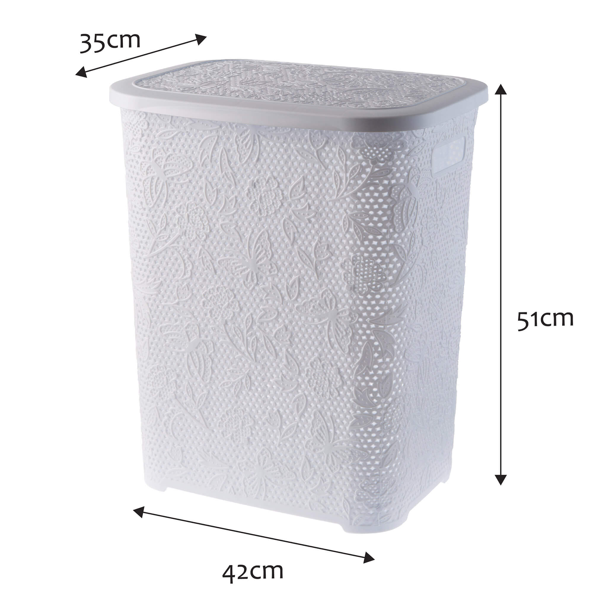 Kosz z pokrywą na bieliznę i ubrania Aglio 55L, biały