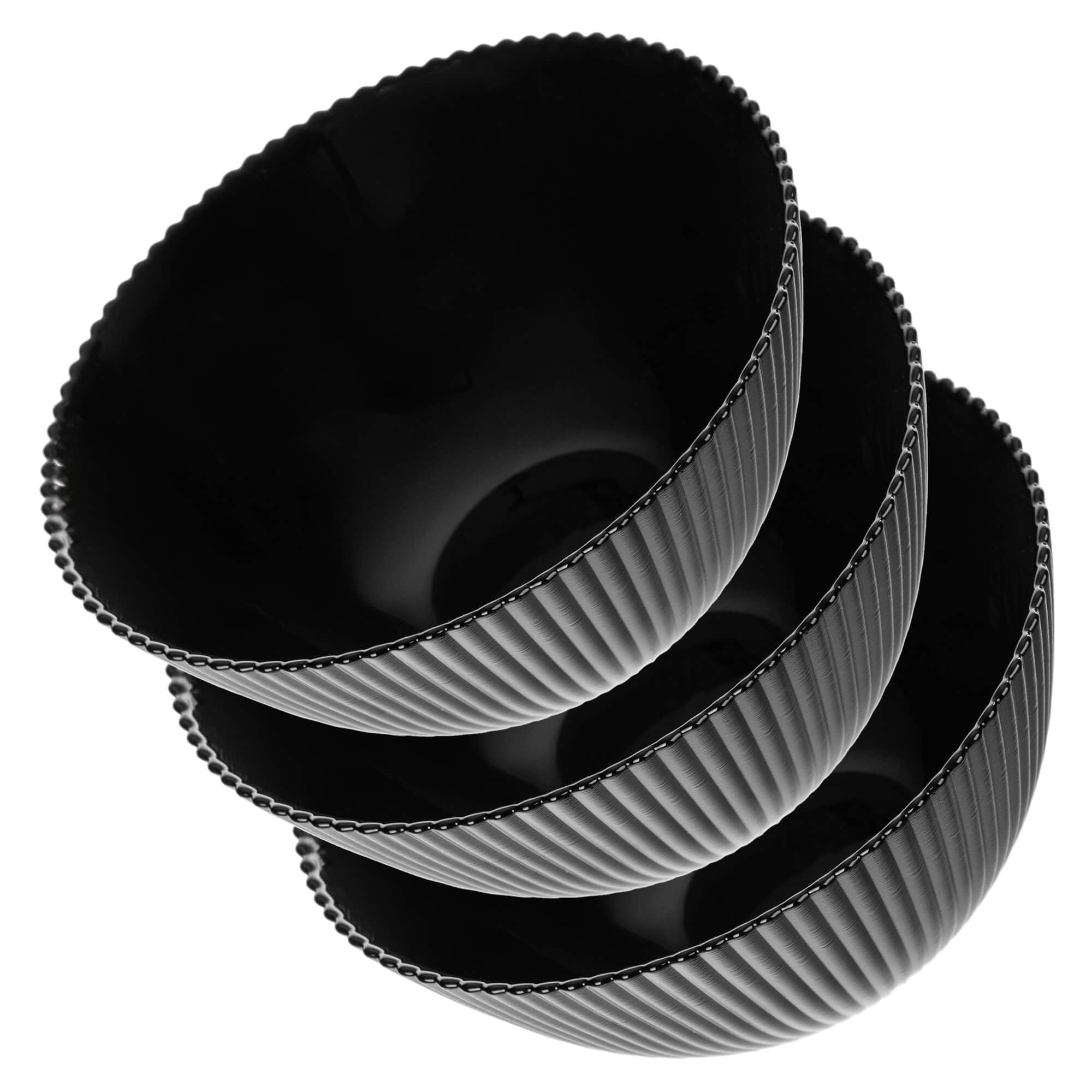 Salaterka szklana Regno 15.2 cm czarna 3 szt.