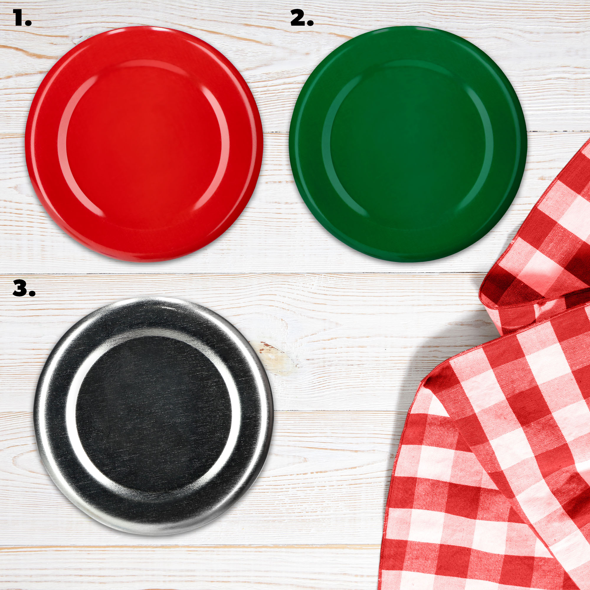 Metalowe wieczka do słoików i butelek 200szt fi 38mm czerwone