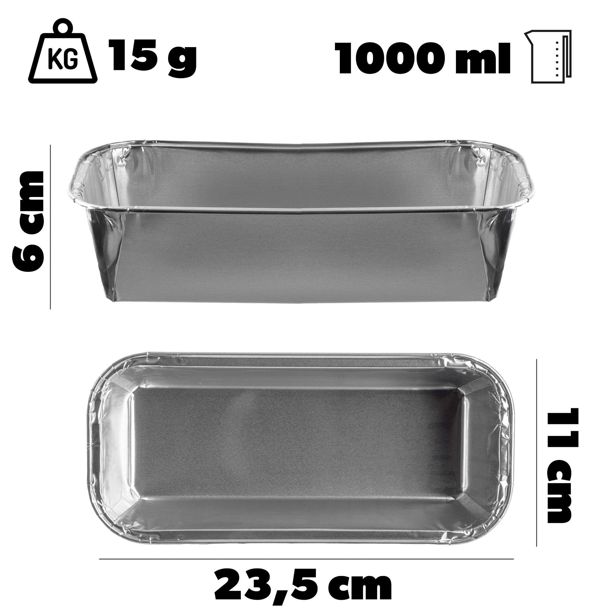 Foremki aluminiowe RAVI 1000ml 5szt