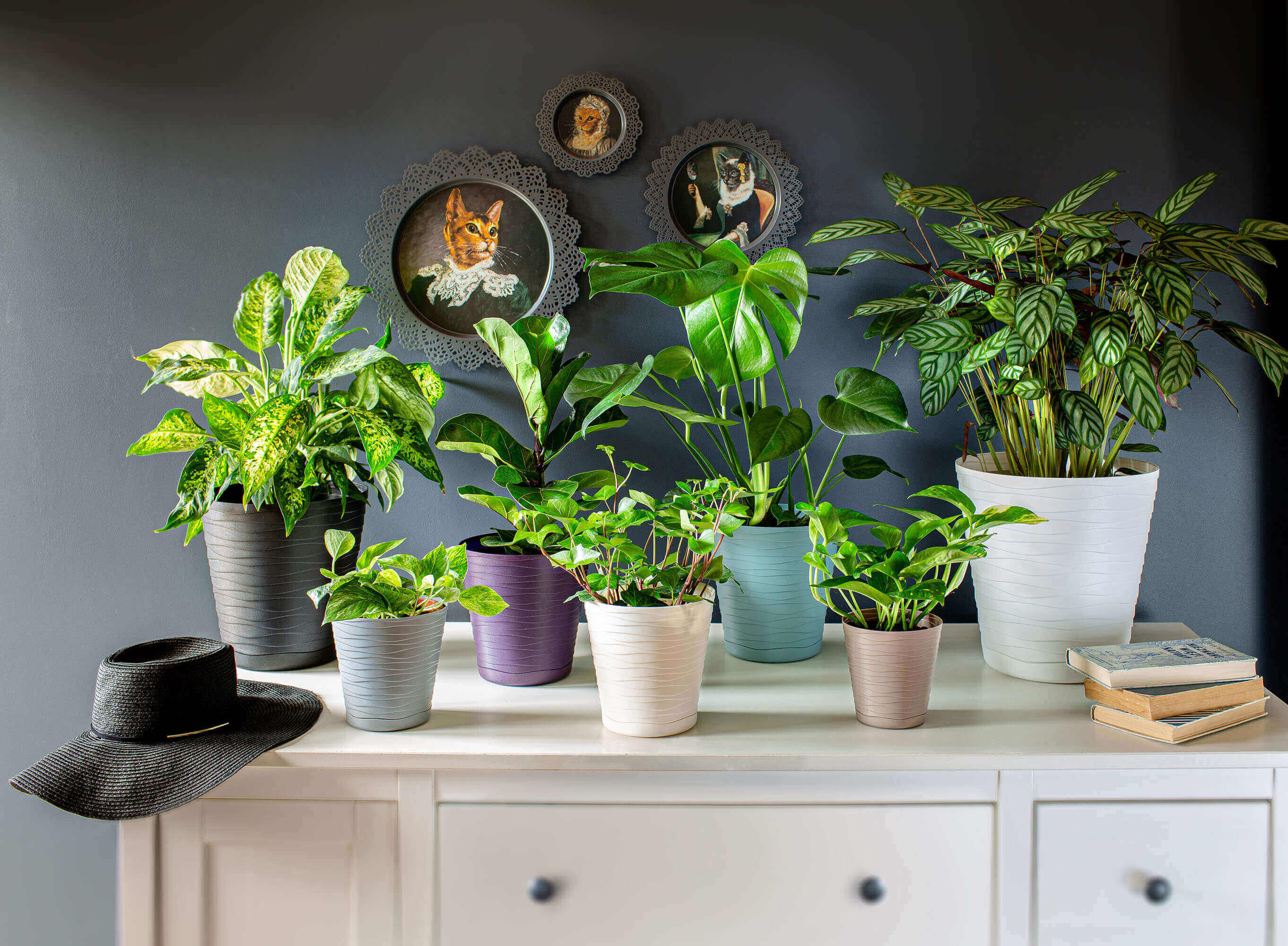 Doniczka z podstawką Greve 25 cm, beżowa