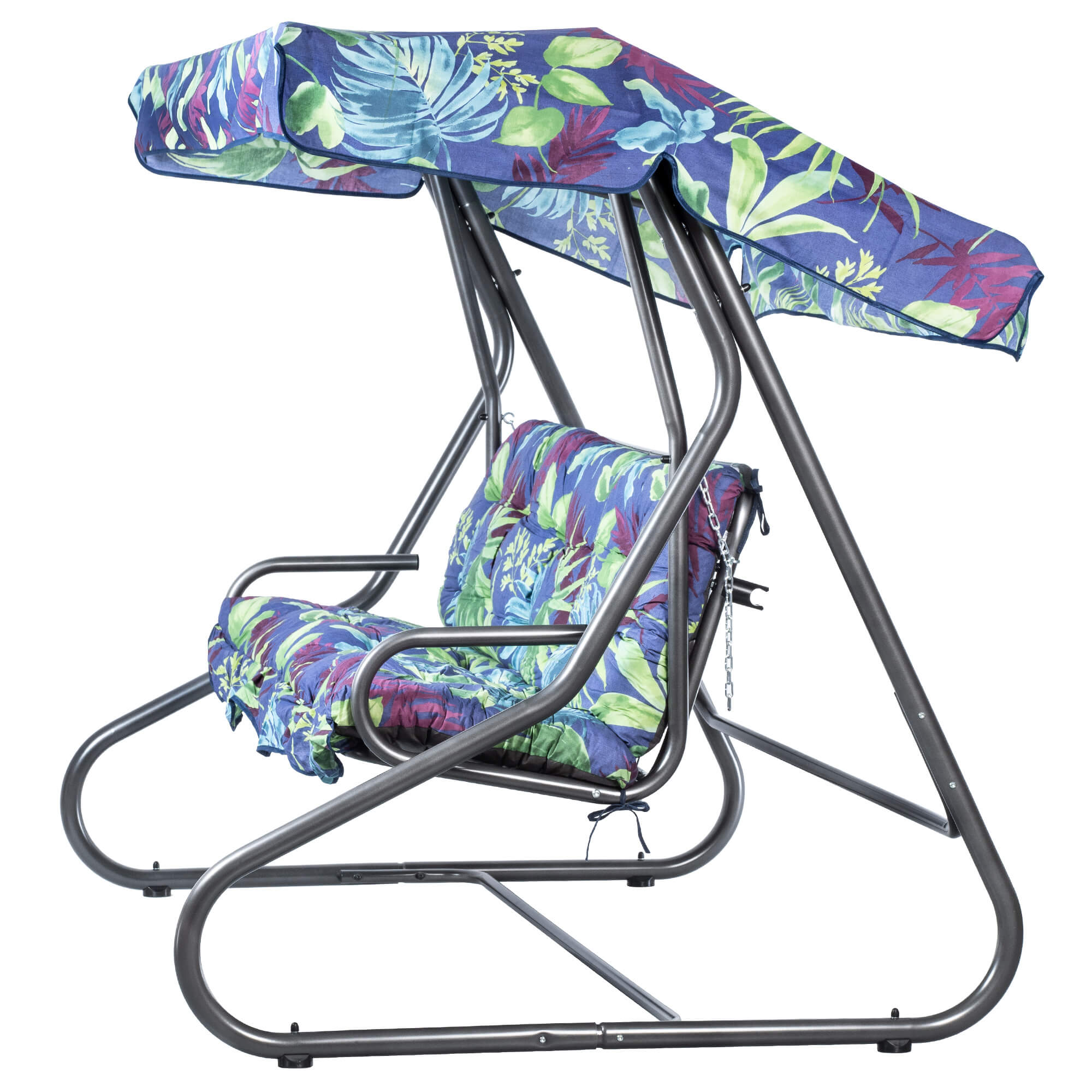 Huśtawka ogrodowa z daszkiem 208 x 159 cm, liście