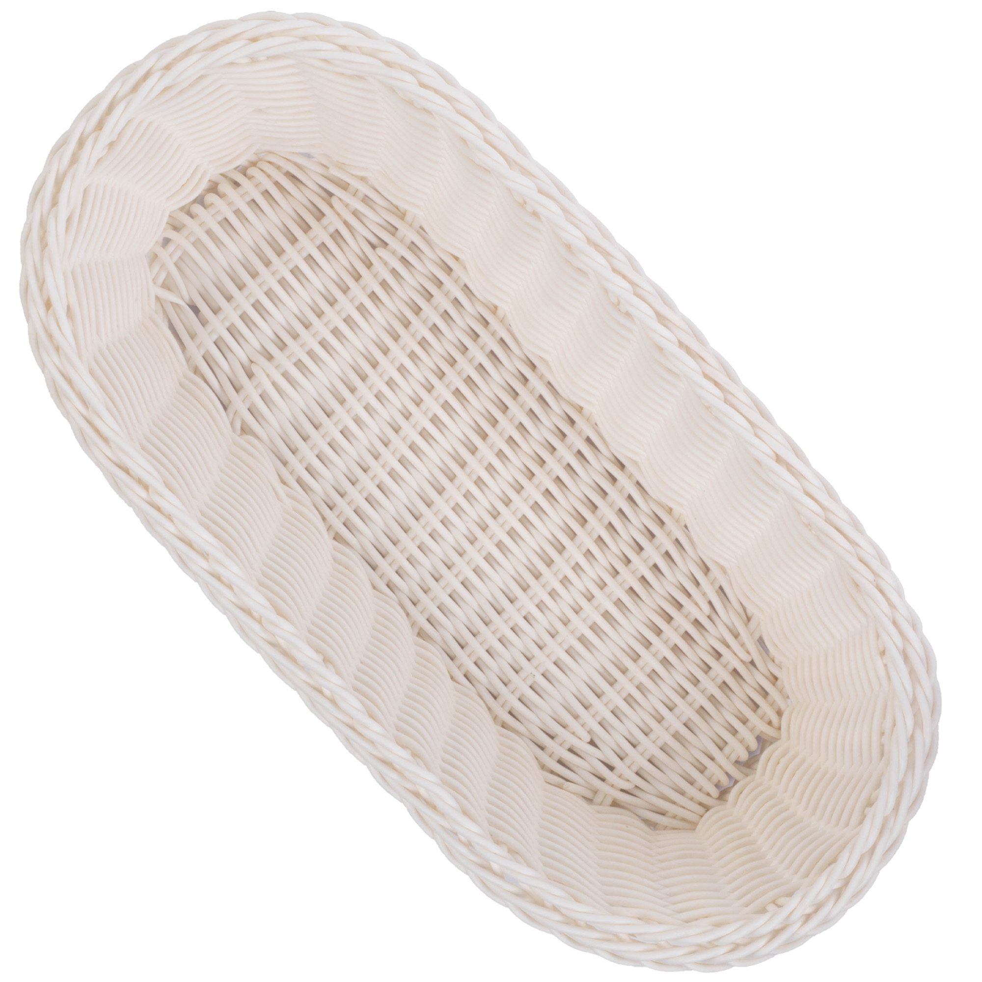 Koszyk pleciony Arezzo podłużny, kremowy