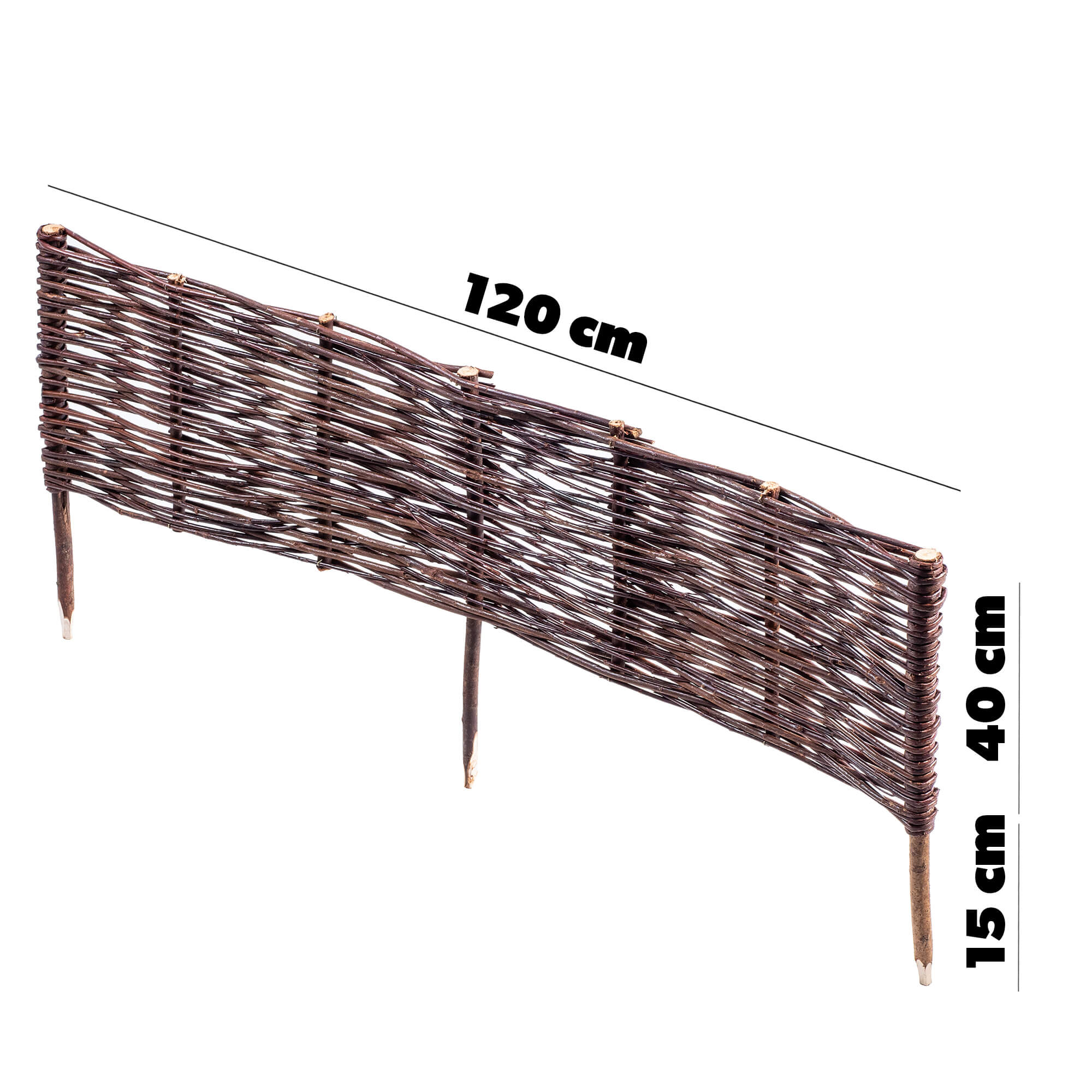 Palisada ogrodowa wiklinowa Hamre 120 x 40 cm, 10 szt.