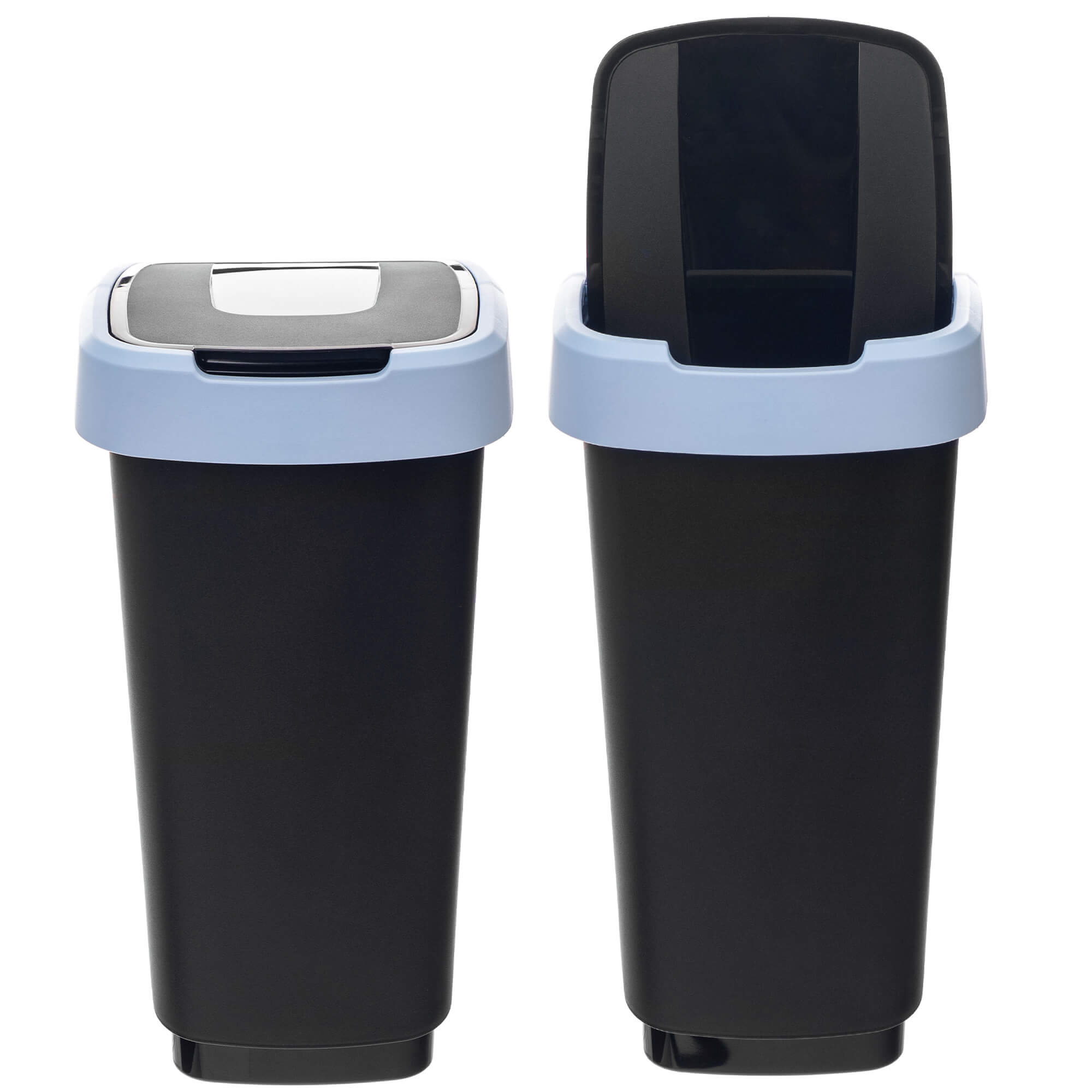 Kosz na śmieci Morin 25L z klapą obrotową czarno-niebieski