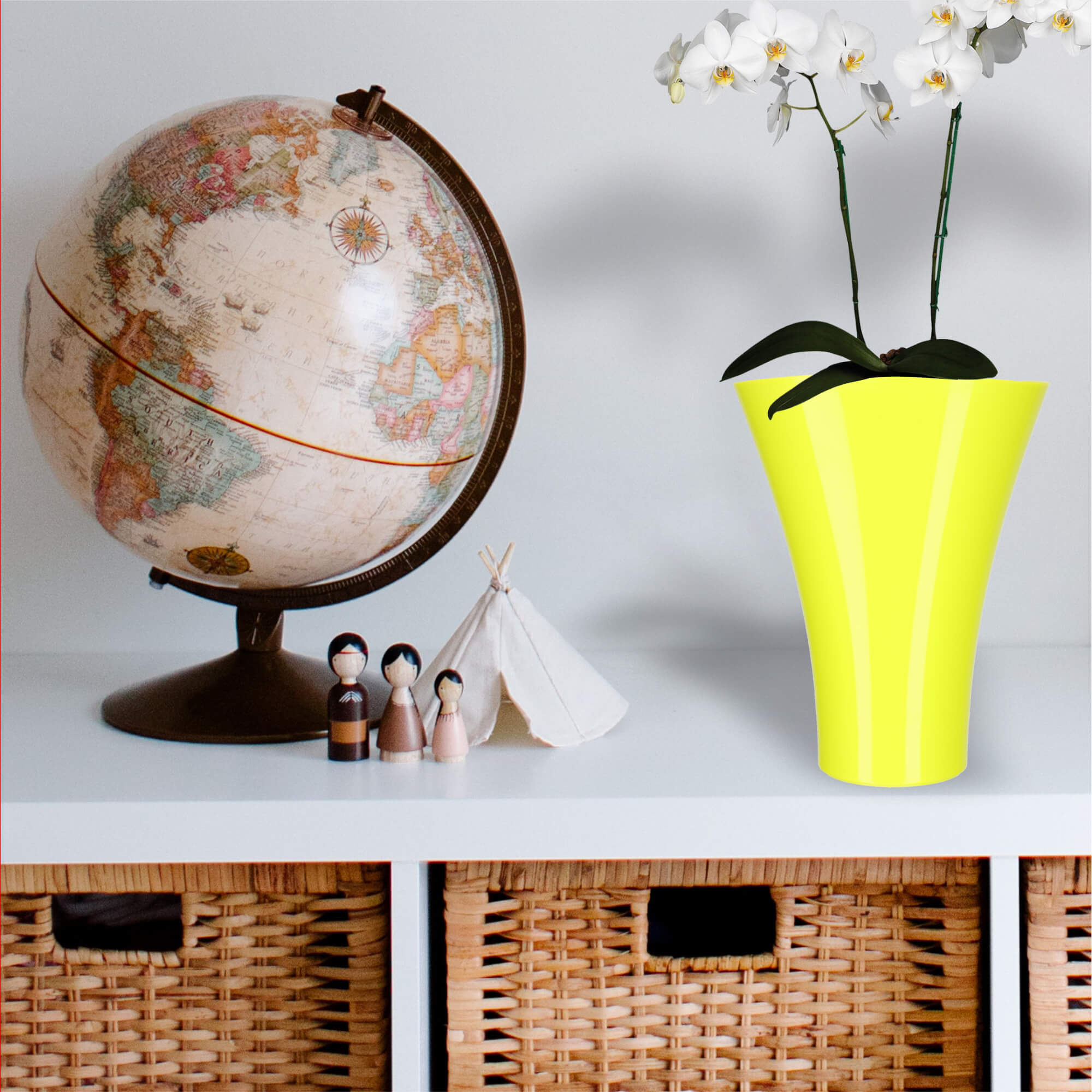 Doniczka na kwiaty Meria 17 cm, limonkowa