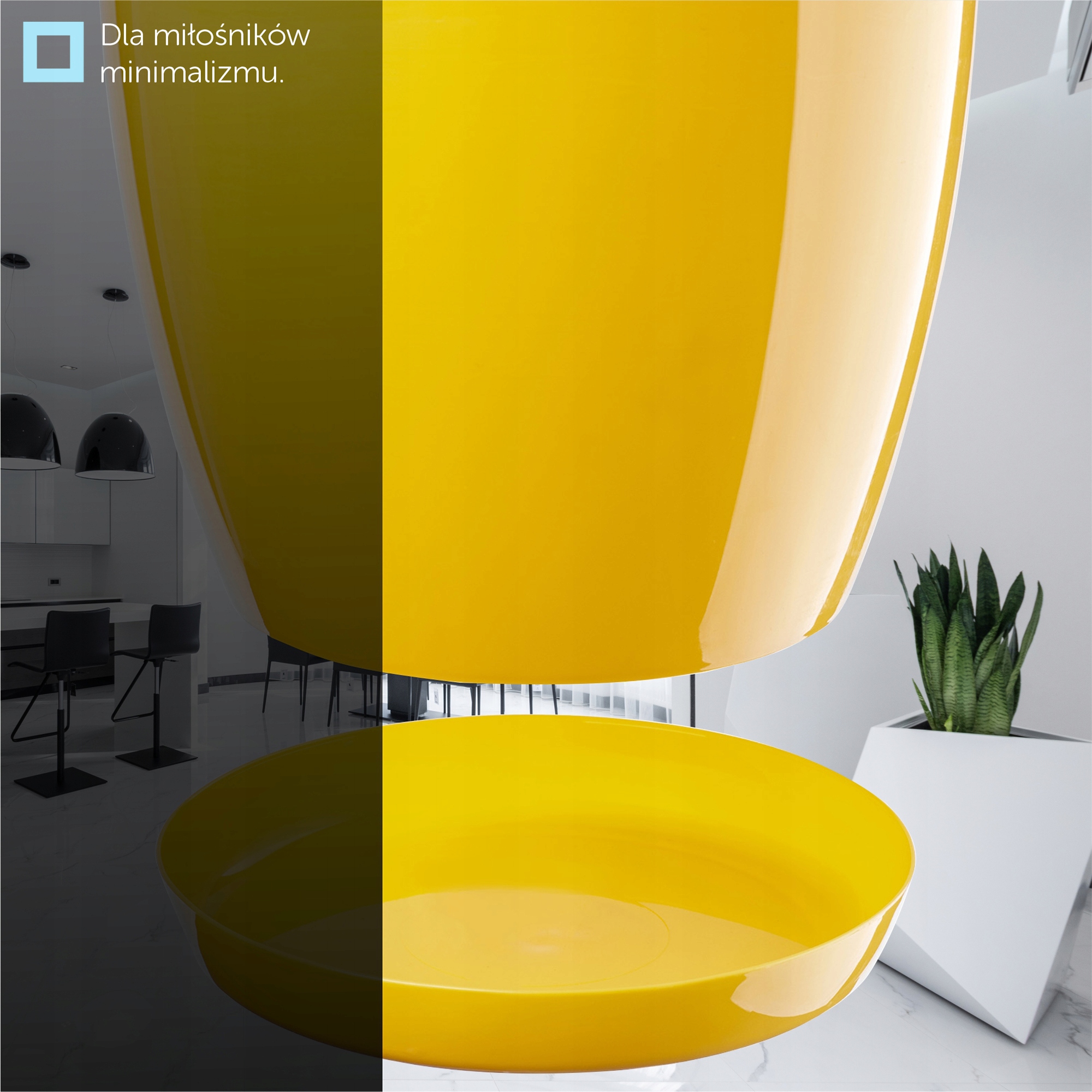 Doniczka na kwiaty z podstawką 23 cm, żółta