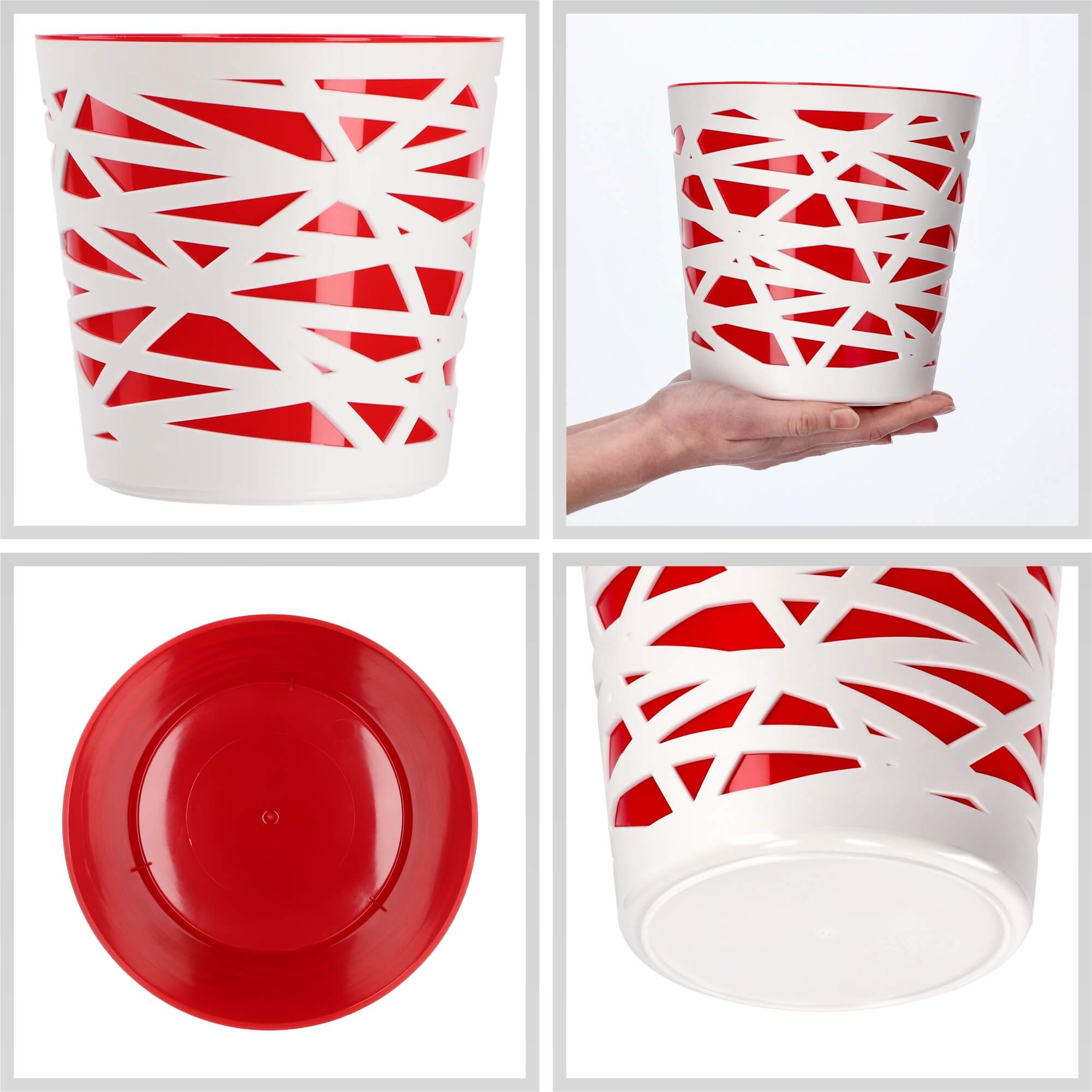 Doniczka z wkładem Rusio 17 cm, czerwona