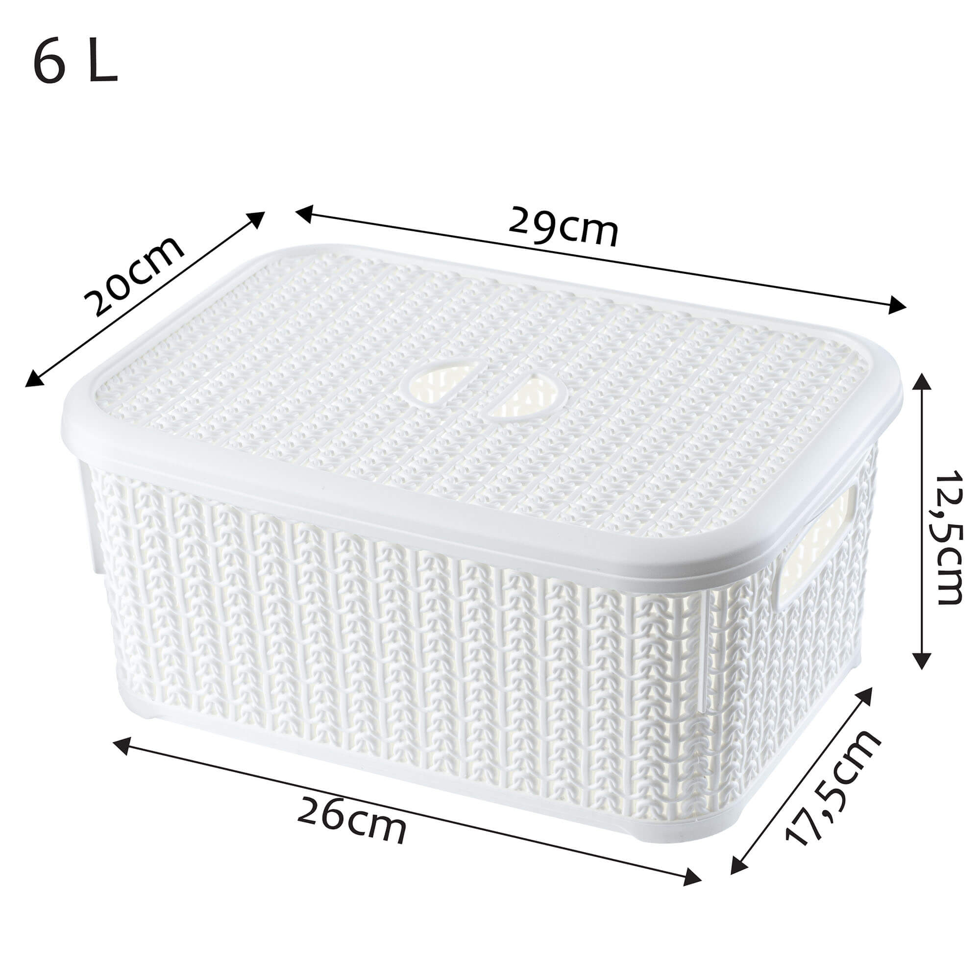 Pojemnik z pokrywą 6L, biały