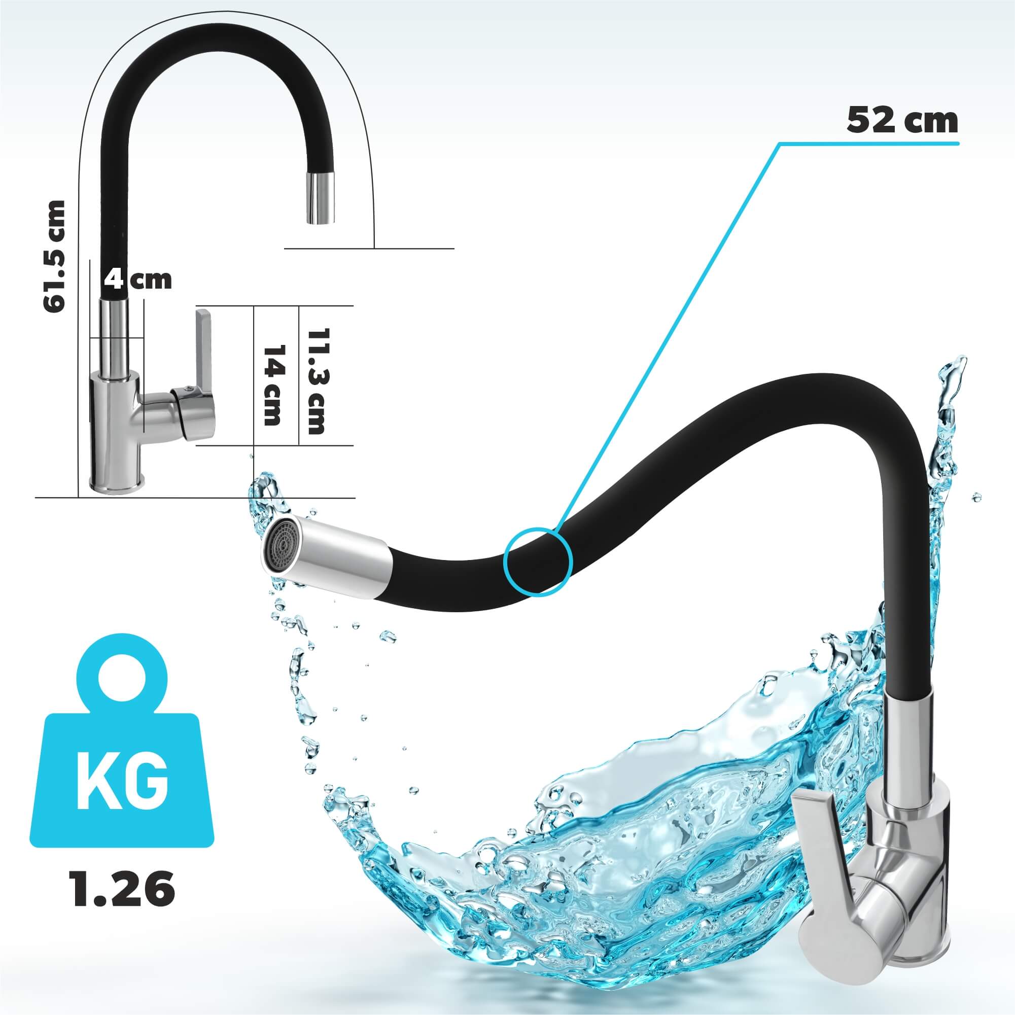 Bateria kuchenna Gospo Flex stojąca, czarna
