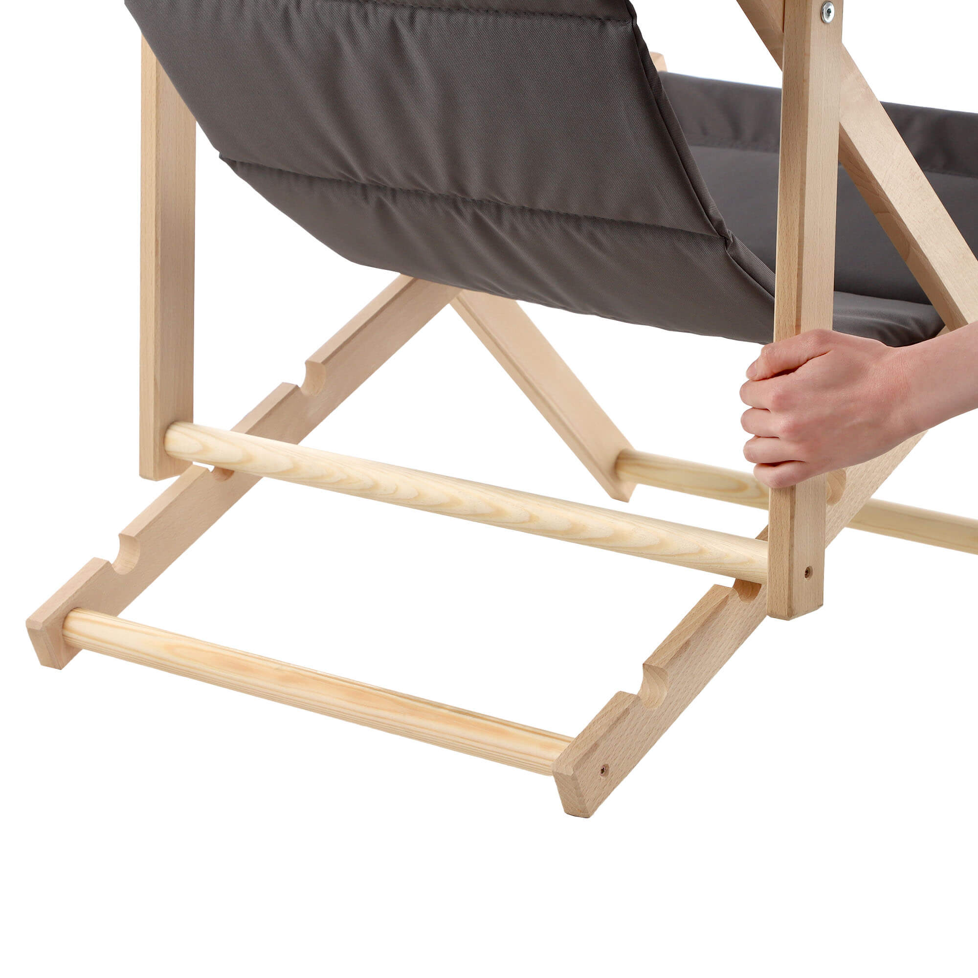 Leżak drewniany Troia, szary