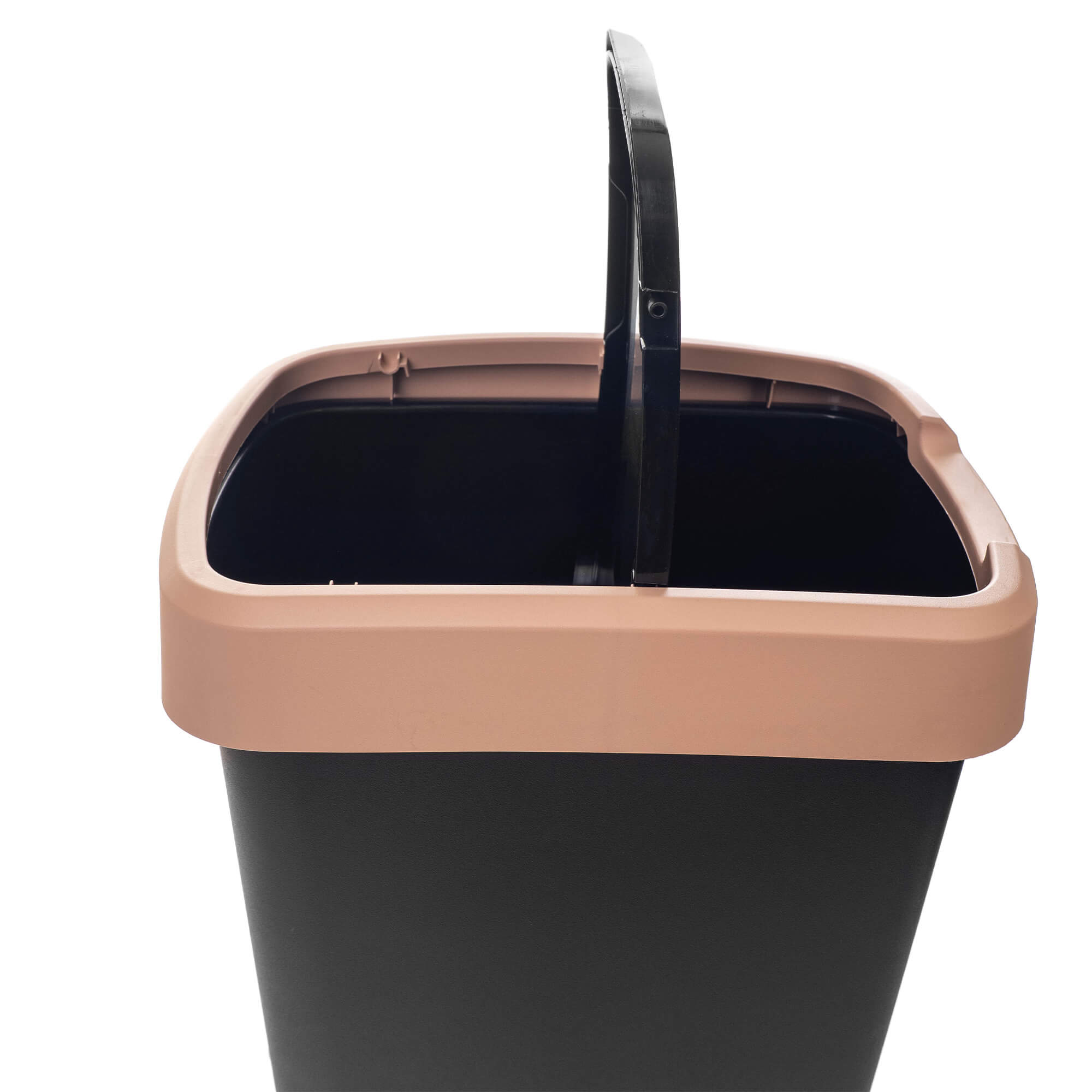 Kosz na śmieci Morin 25L z klapą obrotową czarno-brązowy