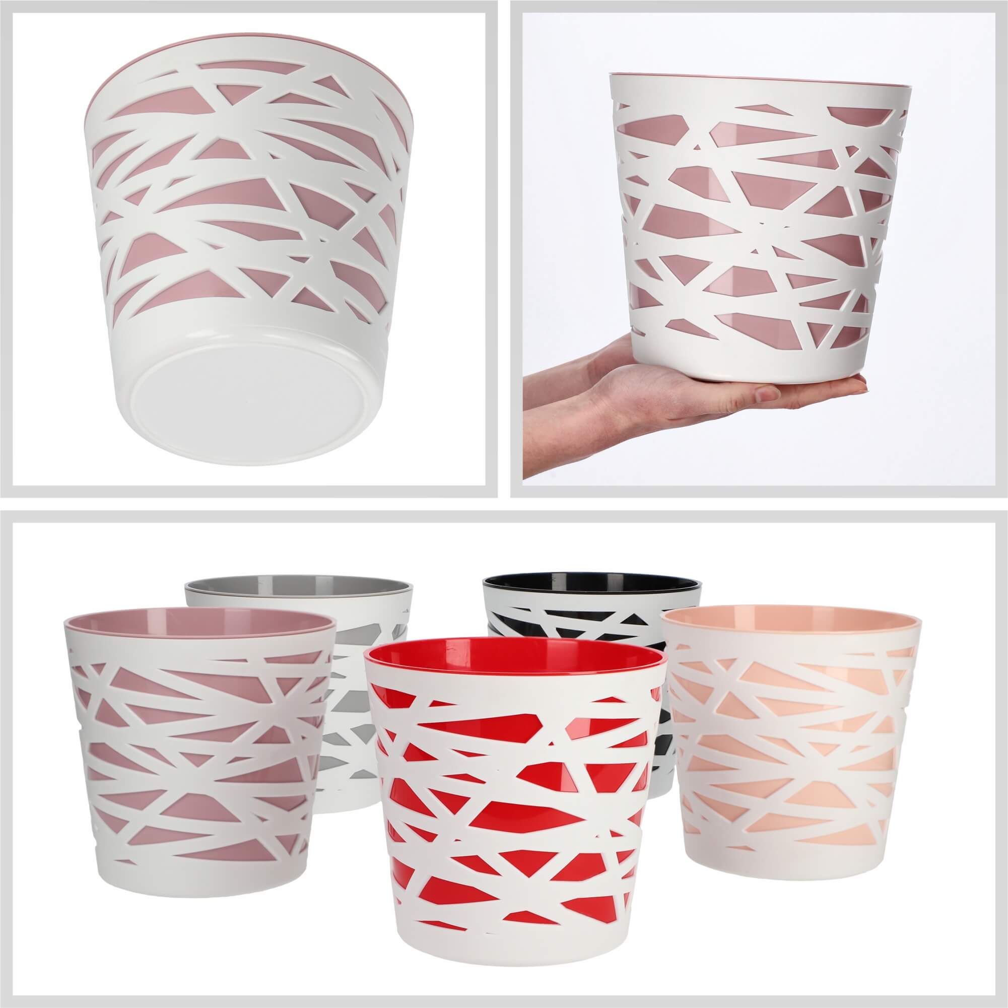 Doniczka z wkładem Rusio 19 cm, różowa