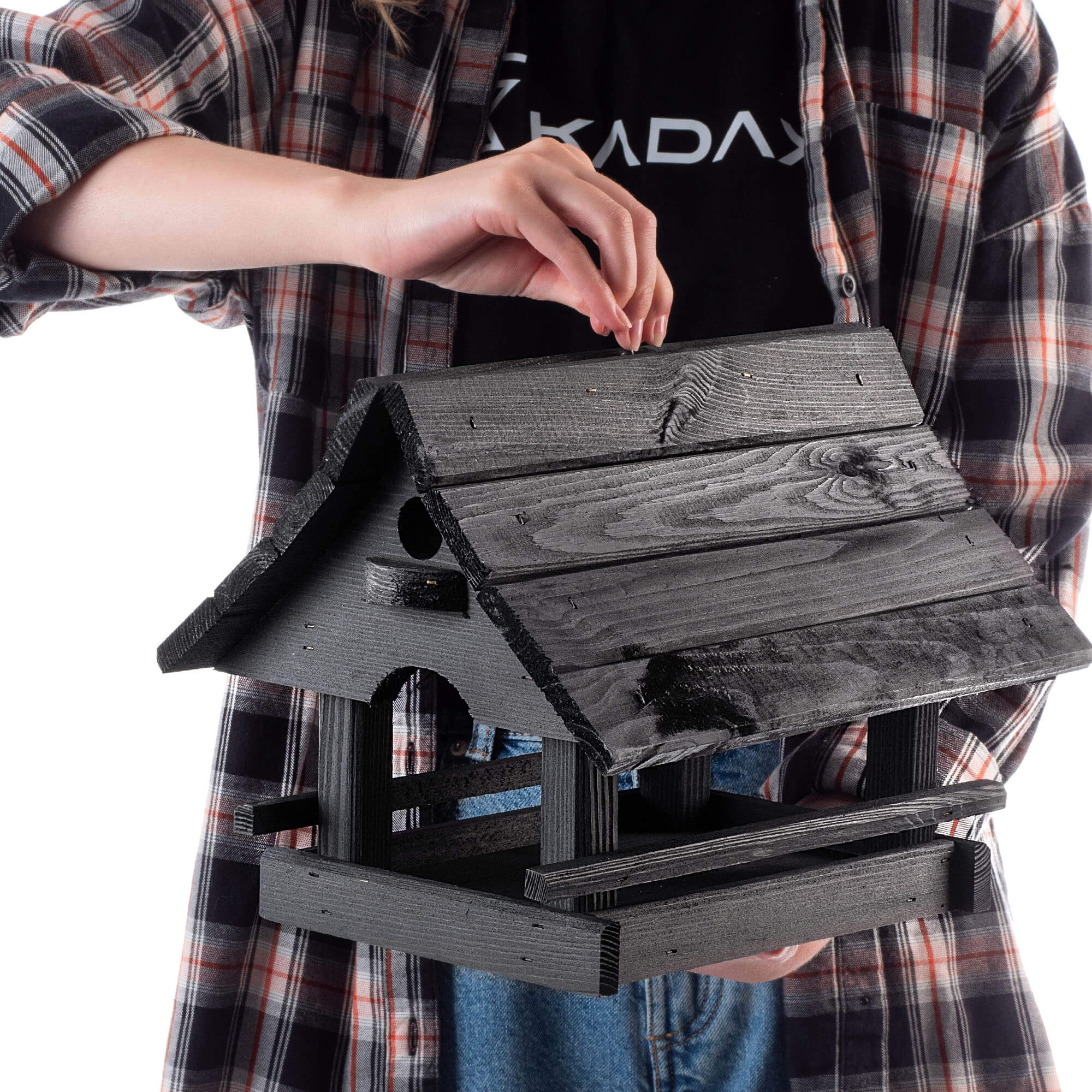 Karmnik dla ptaków Arbis domek 30 x 25 cm antracytowy