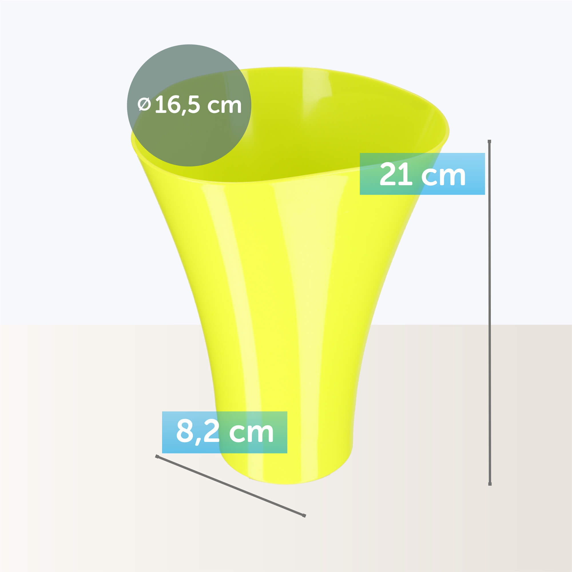 Doniczka na kwiaty Meria 17 cm, limonkowa