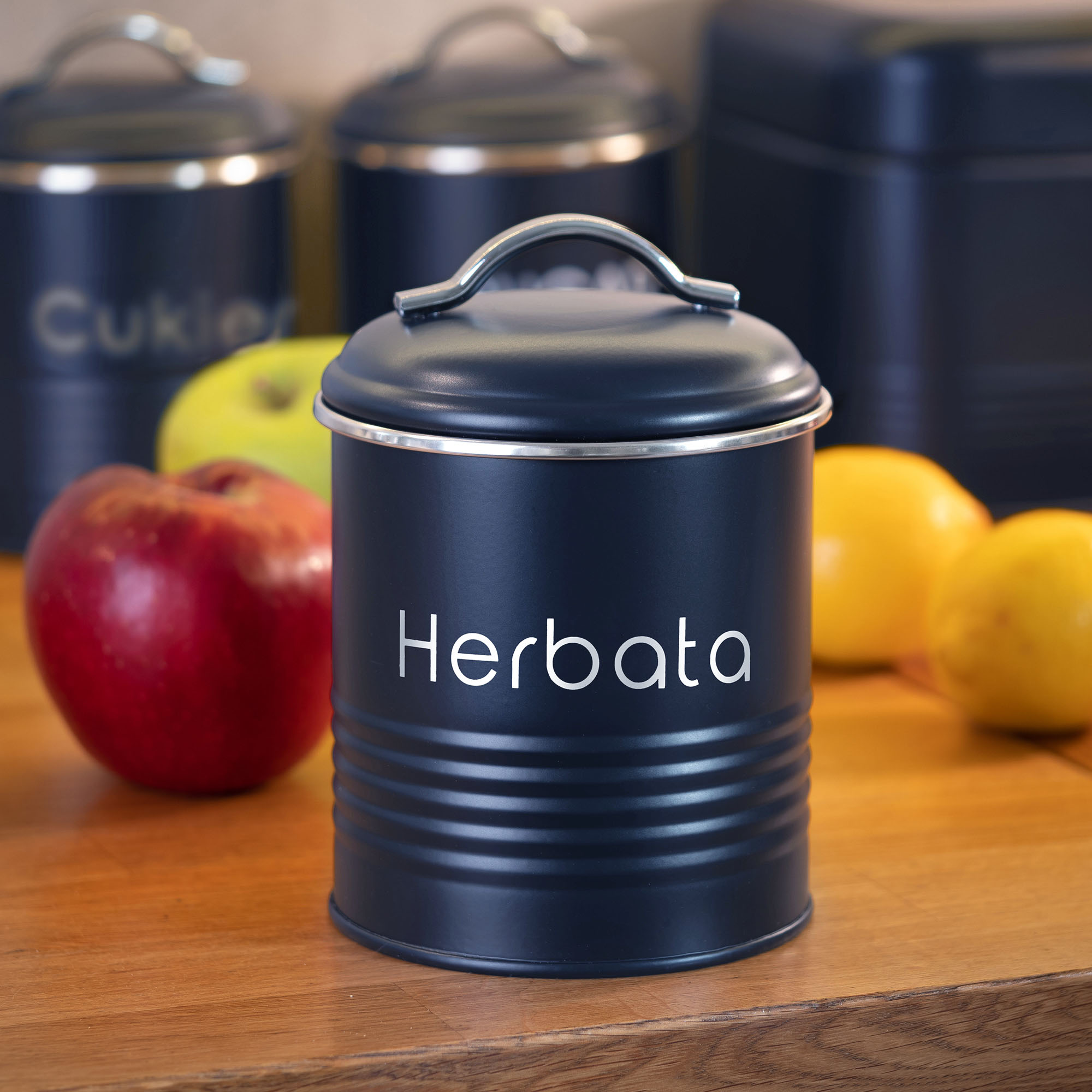 Pojemnik na herbatę metalowy Tosse, granatowy