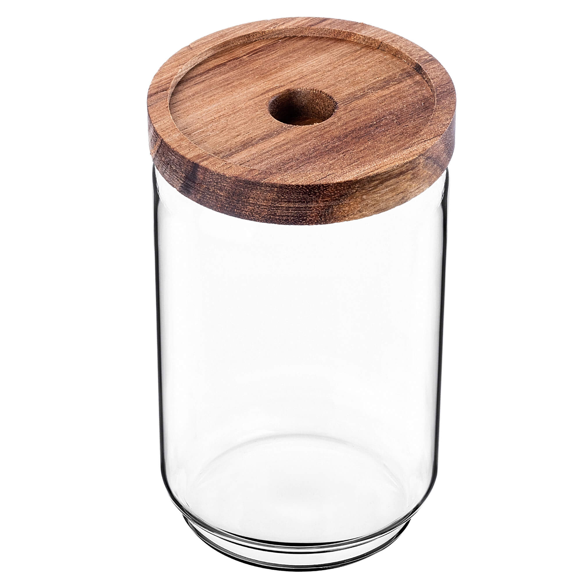 Pojemnik szklany na żywność Rucce z drewnianą pokrywką 750ml