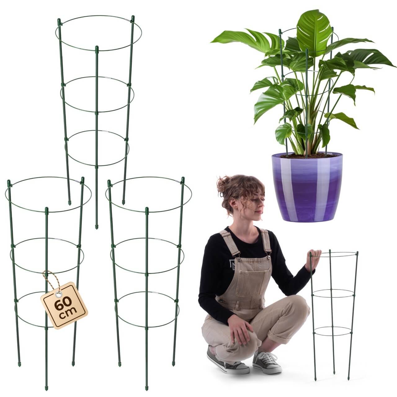 Podpora pierścieniowa do roślin Bodiel 60 cm 3 szt.