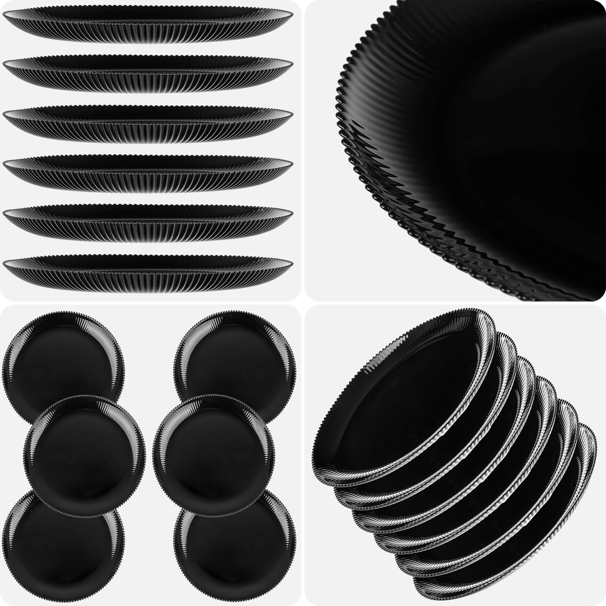 Talerz płytki Regno 26.5 cm czarny 6 szt.