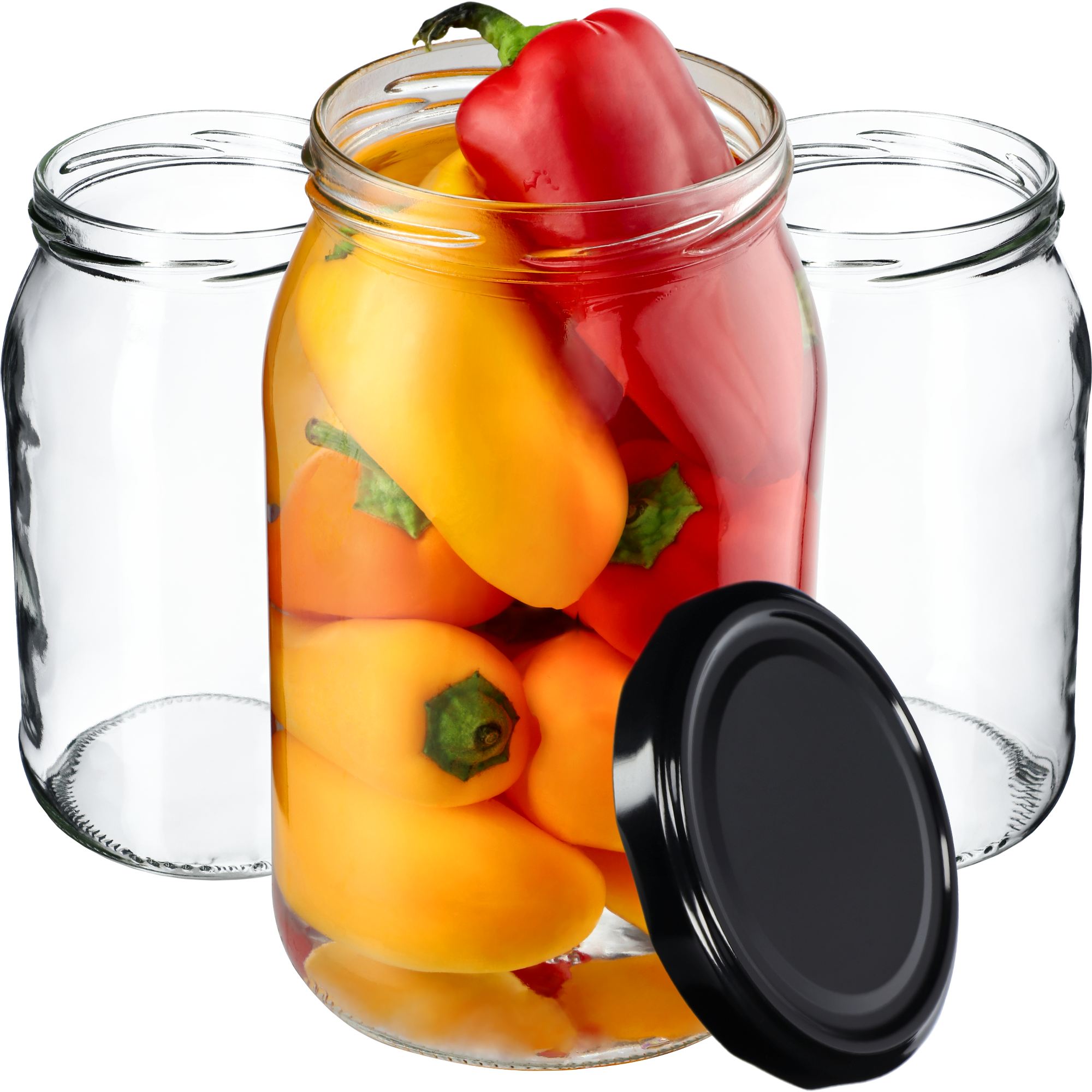 Słoiki na przetwory Simo 900ml 60szt 82mm + wieczka czarne