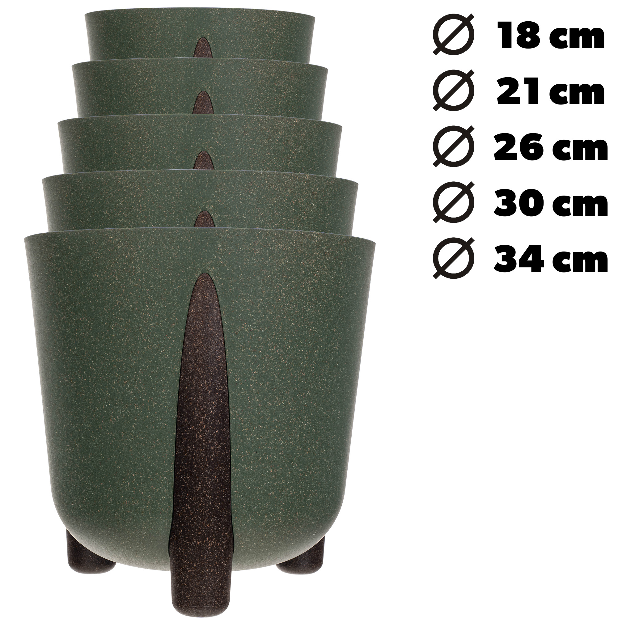 Doniczka osłonka Nauze 34cm zielona