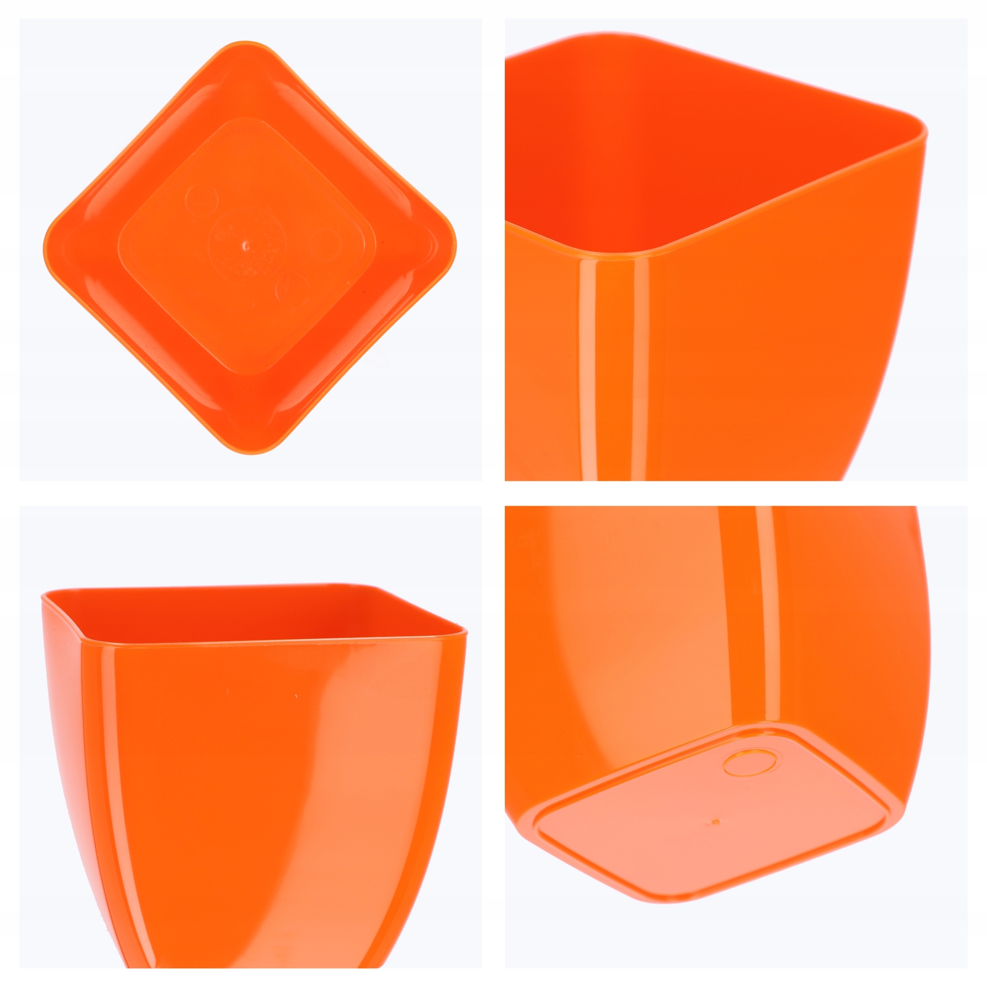 Doniczka kwadratowa Borgo 17 cm, pomarańczowa