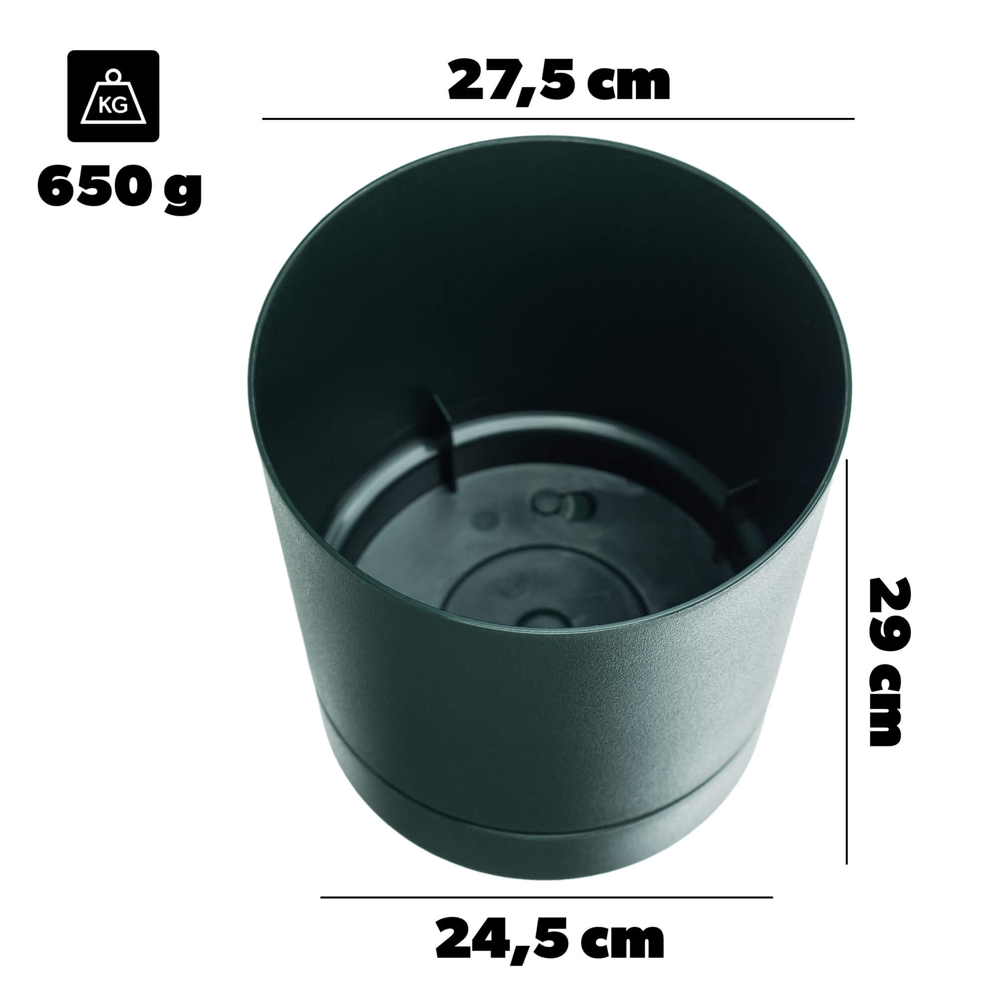 Donica z podstawką Verri 27.5 cm awokado