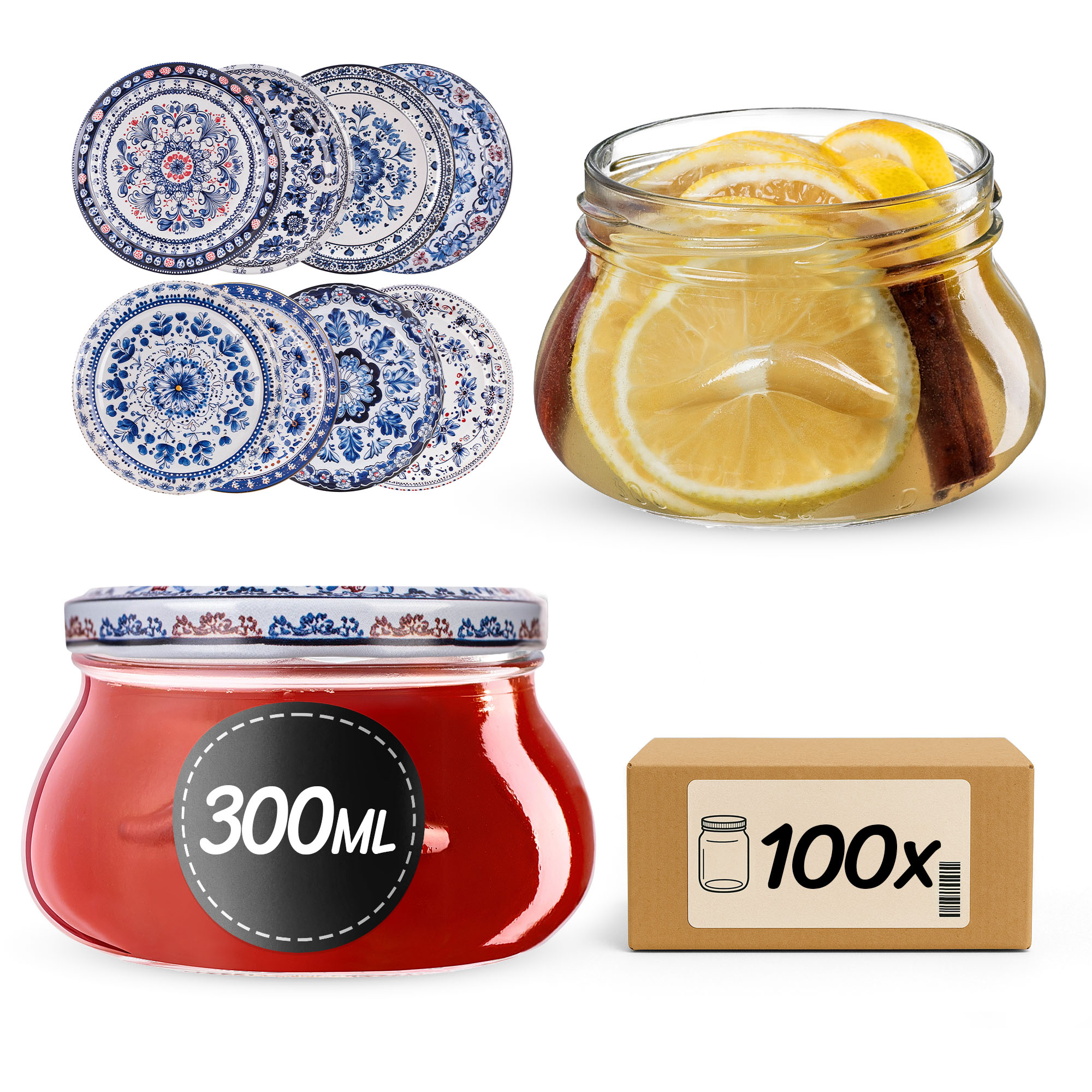 Słoiki na przetwory Raja 300ml fi82mm 100szt + wieczko Bolesławiec