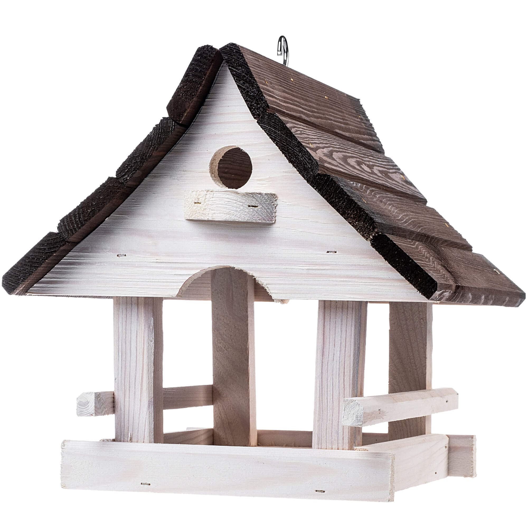 Karmnik dla ptaków Arbis domek 30 x 25 cm biało-brązowy