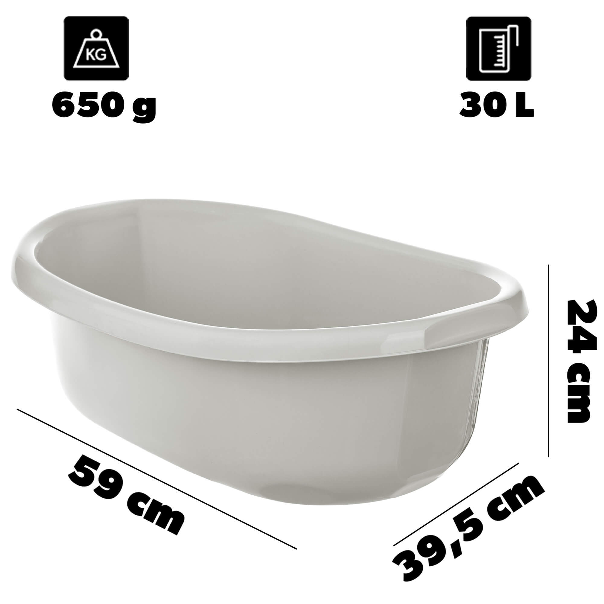 Miska łazienkowa Lavare z uszami 30L biała