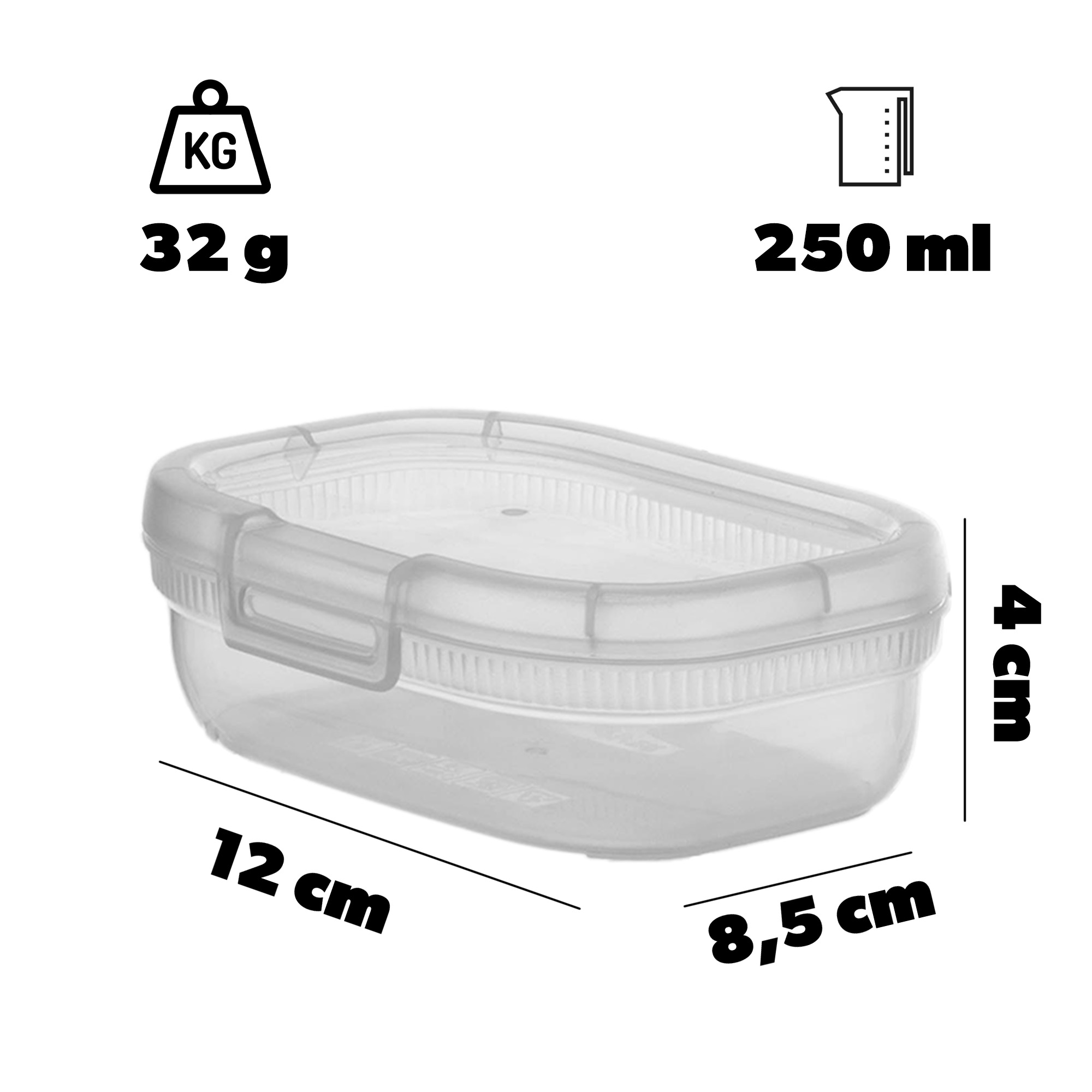 Pojemnik na żywność prostokątny Curver Snap Box 0,25L