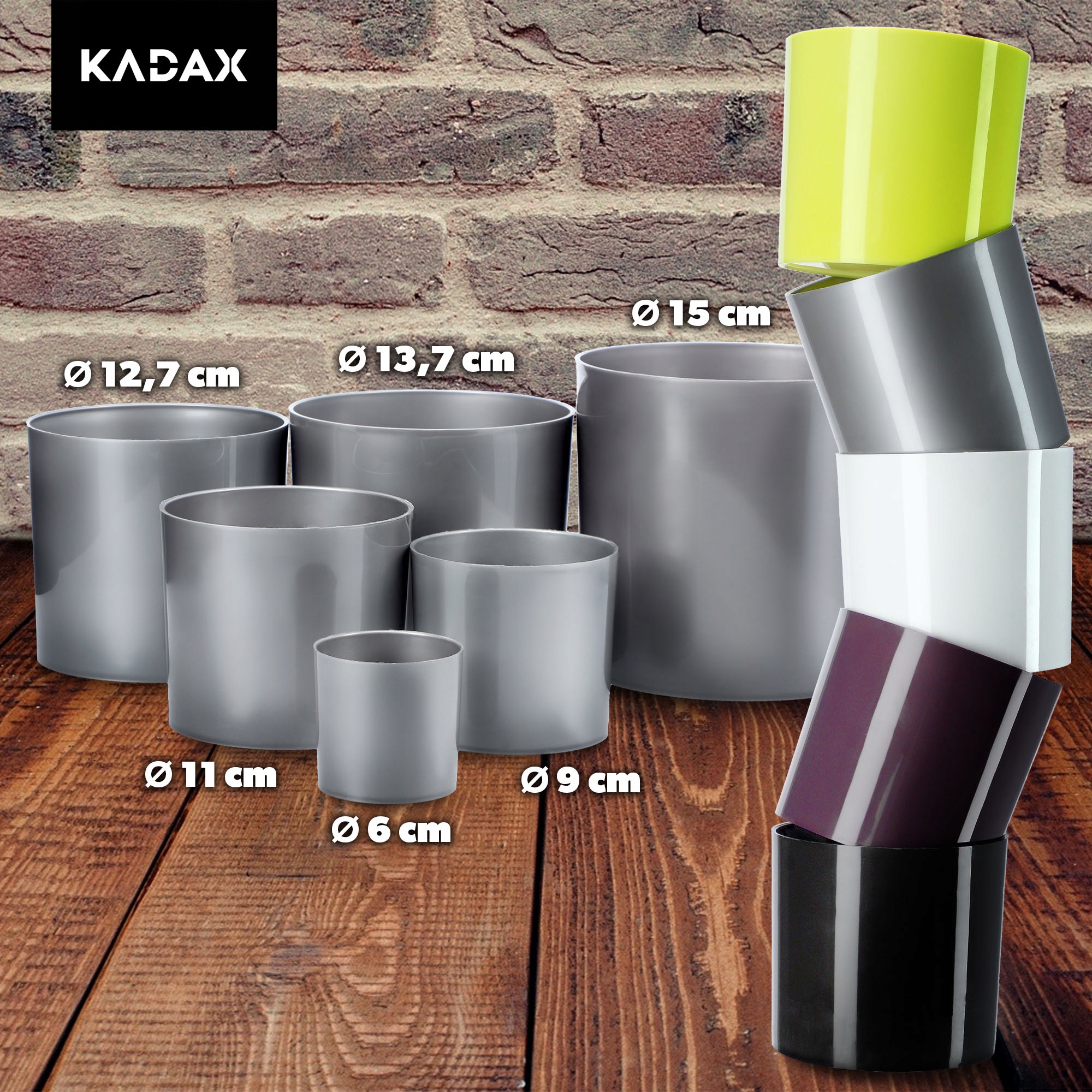 Doniczka na kwiaty okrągła Figari 11 cm, srebrna