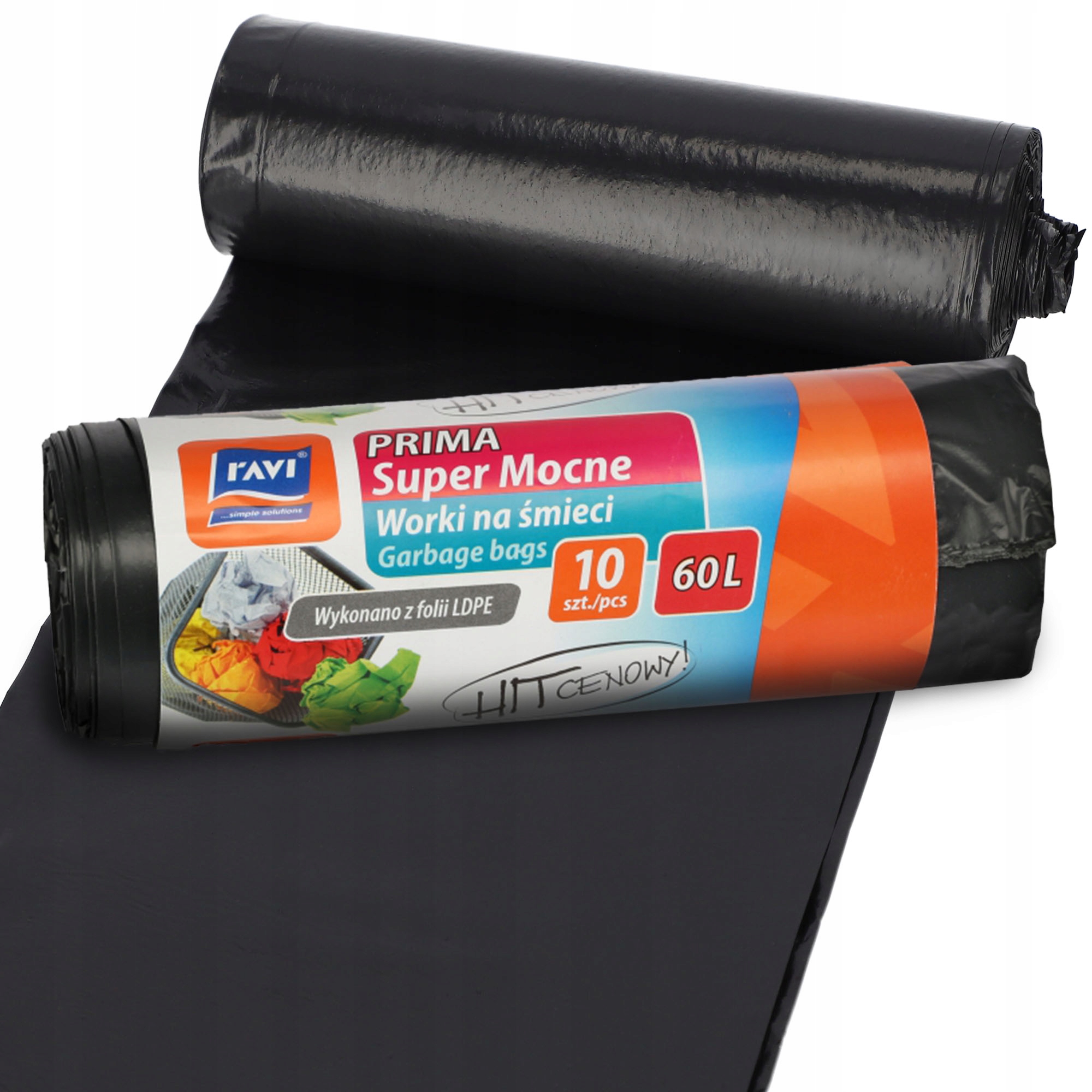Worki na śmieci Ravi Prima Super Mocne 60L, 10 szt.