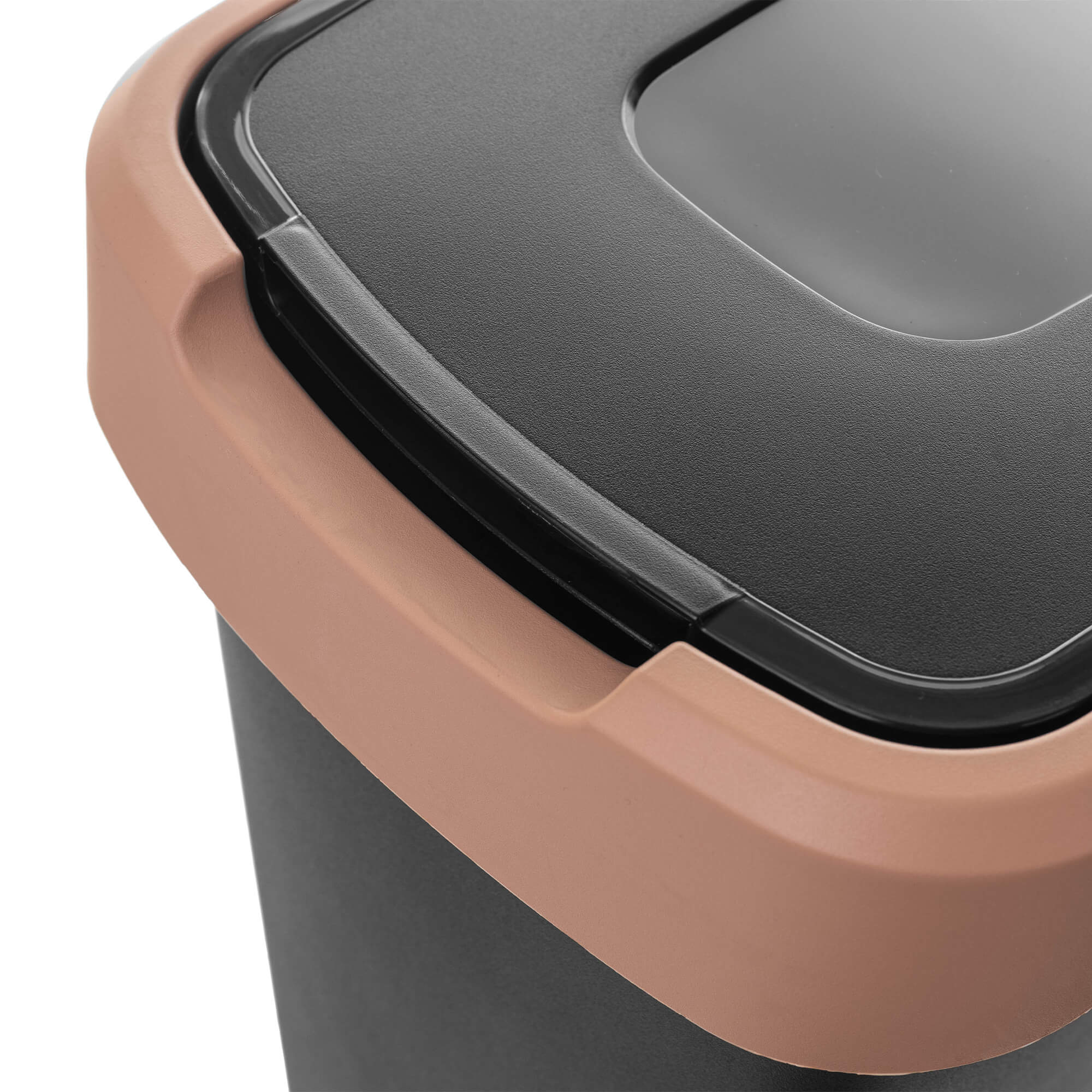 Kosz na śmieci Morin 25L z klapą obrotową czarno-brązowy